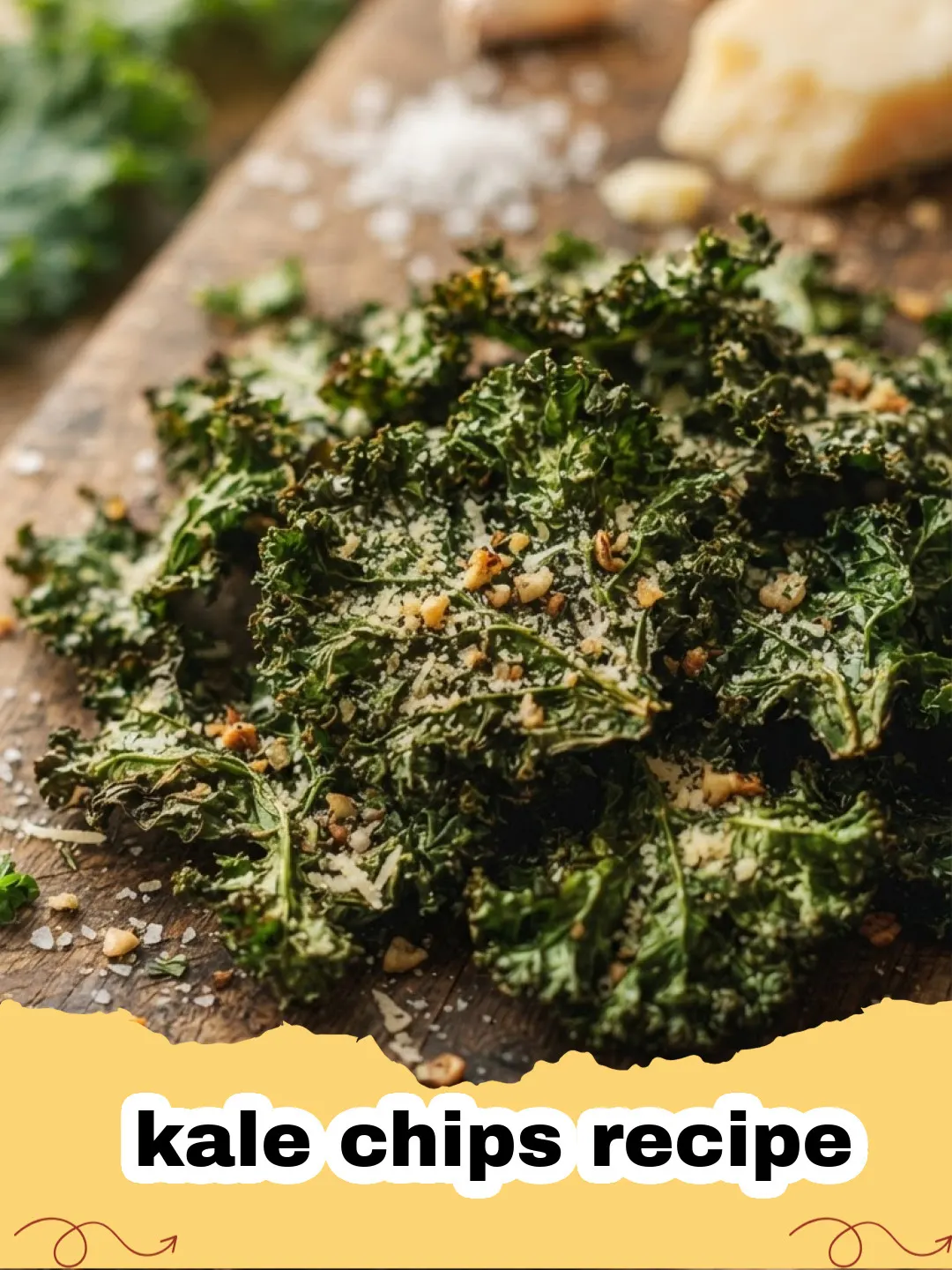 kale chips recipe - A baking sheet filled with golden, crispy kale chips seasoned with salt, fresh from the oven.