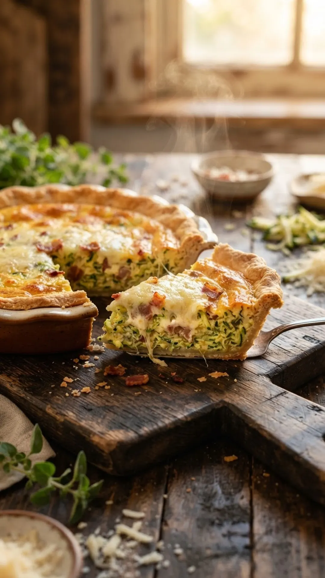 Savory Garden Zucchini Pie Preparation