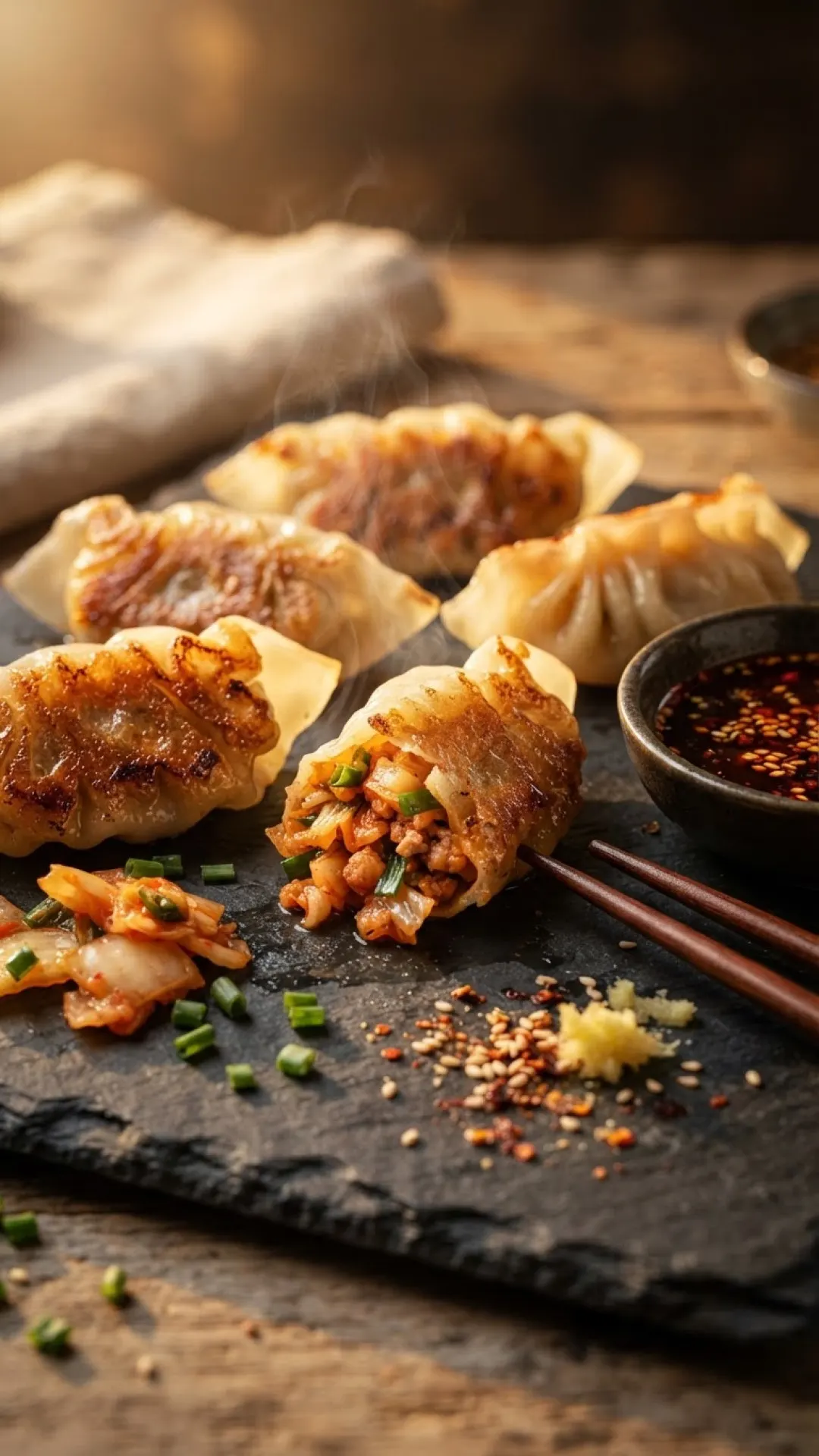 Spicy & Savory Kimchi Potstickers Preparation