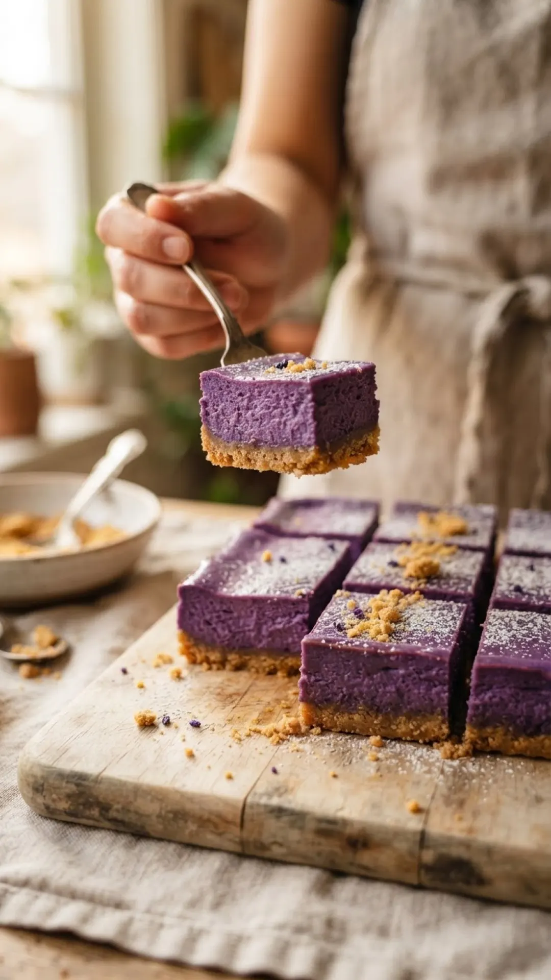 Ube Cheesecake Bars Preparation