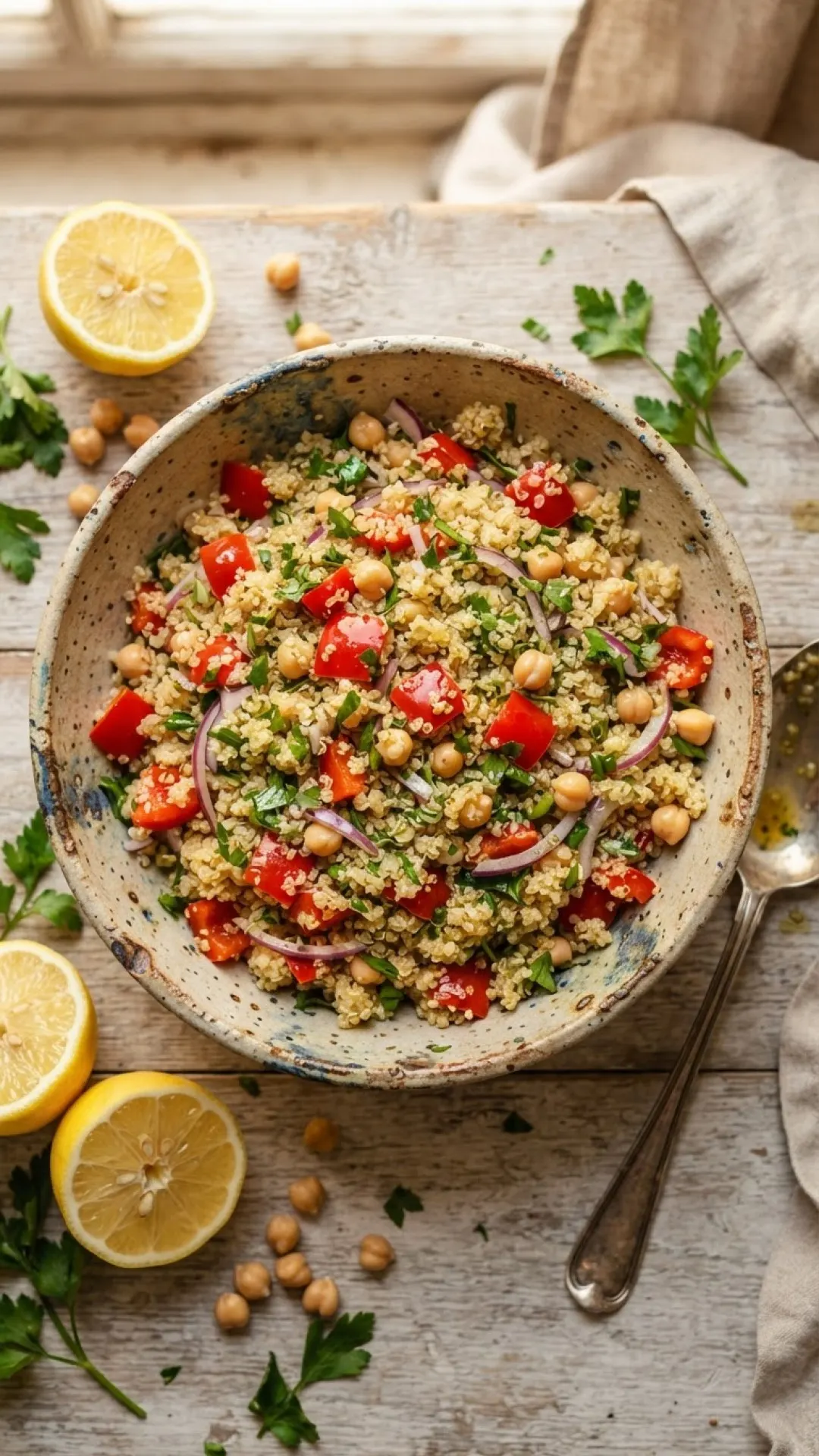 Vibrant Mediterranean Quinoa Power Bowl Preparation