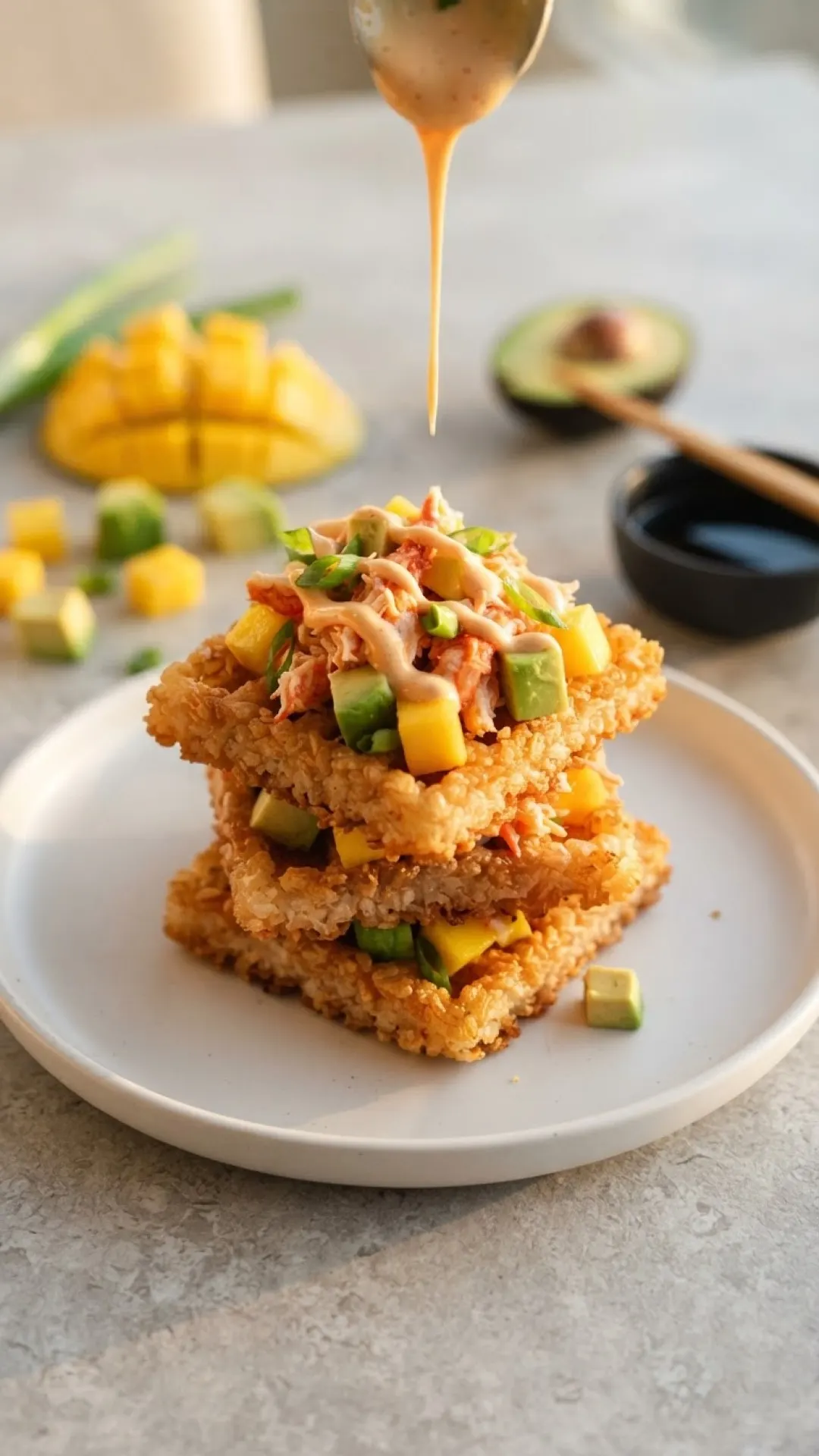 Waffle Maker Crispy Rice Toppers Preparation