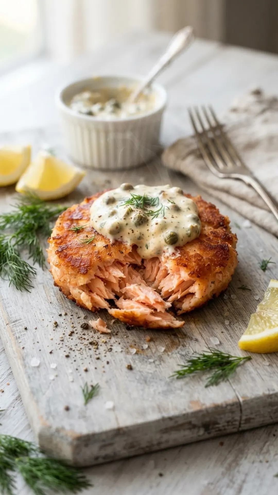 Air Fryer Crispy Salmon Patties with Remoulade Preparation