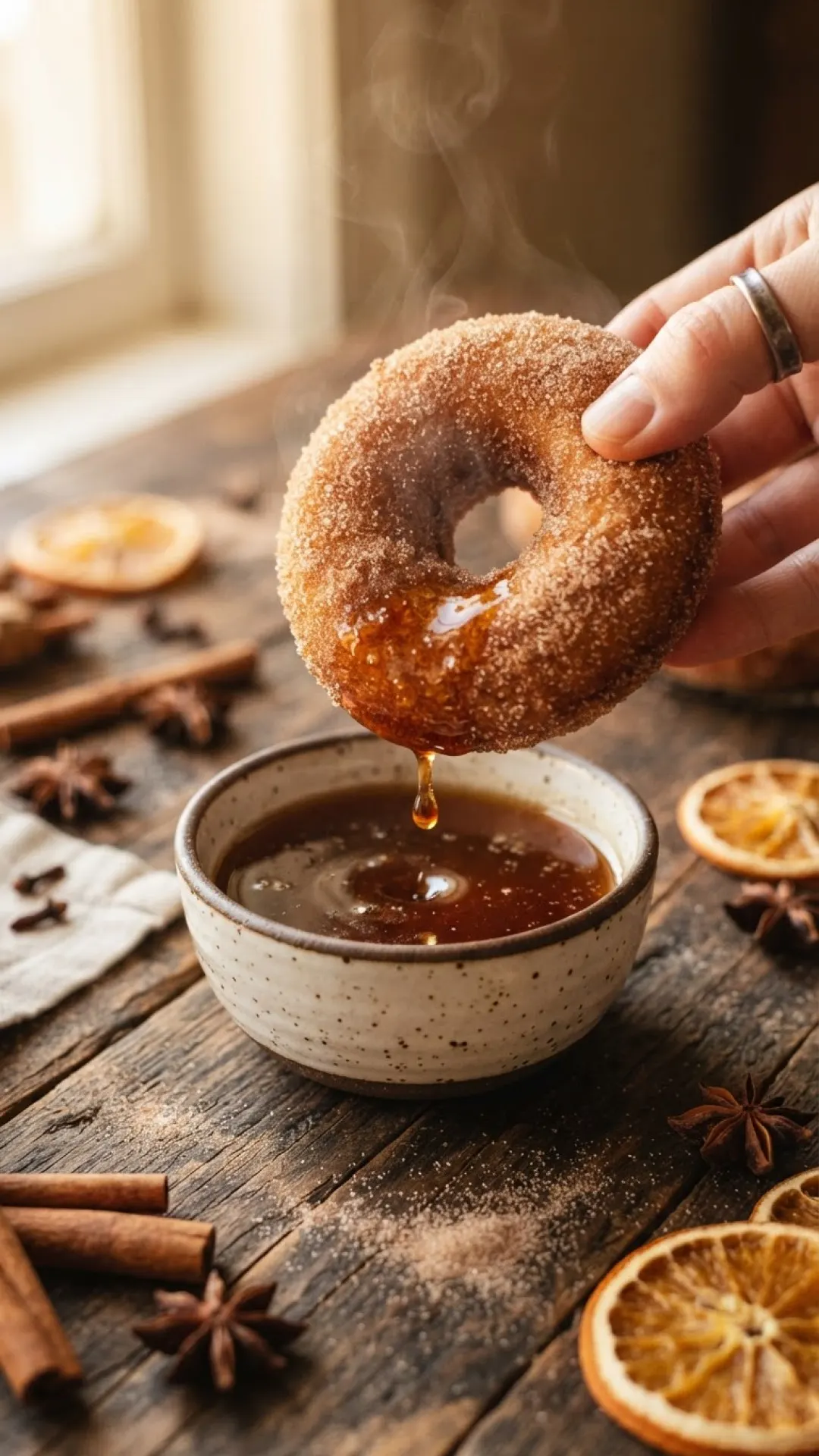 Air Fryer Spiced Apple Cider Donuts Preparation