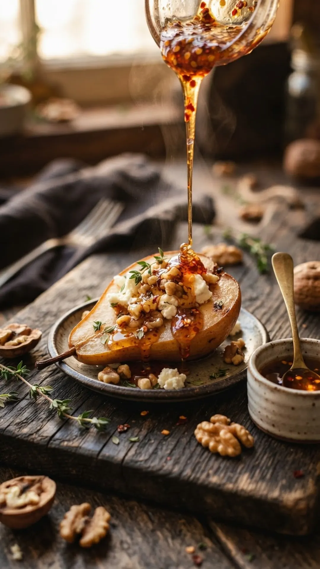 Baked Pears with Feta & Hot Honey Preparation