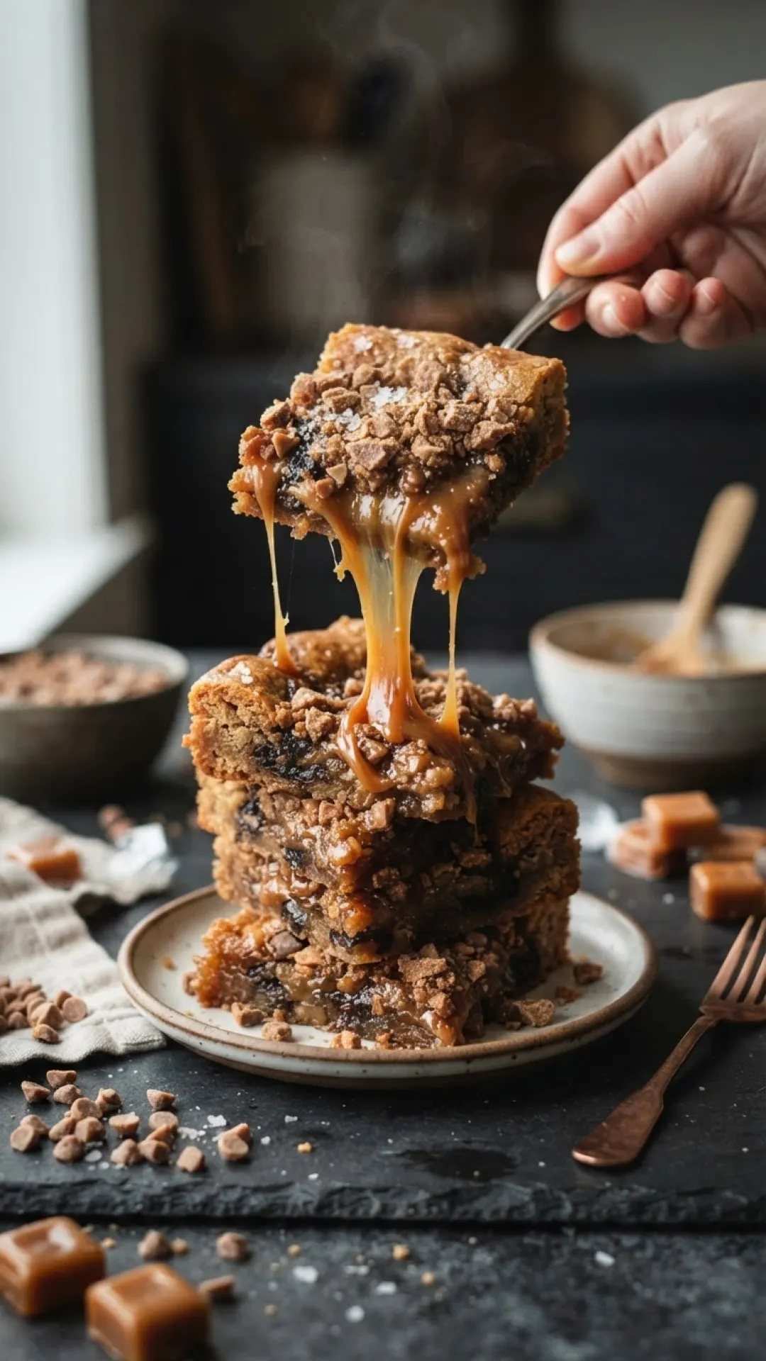 Black Garlic Toffee Blondies Preparation