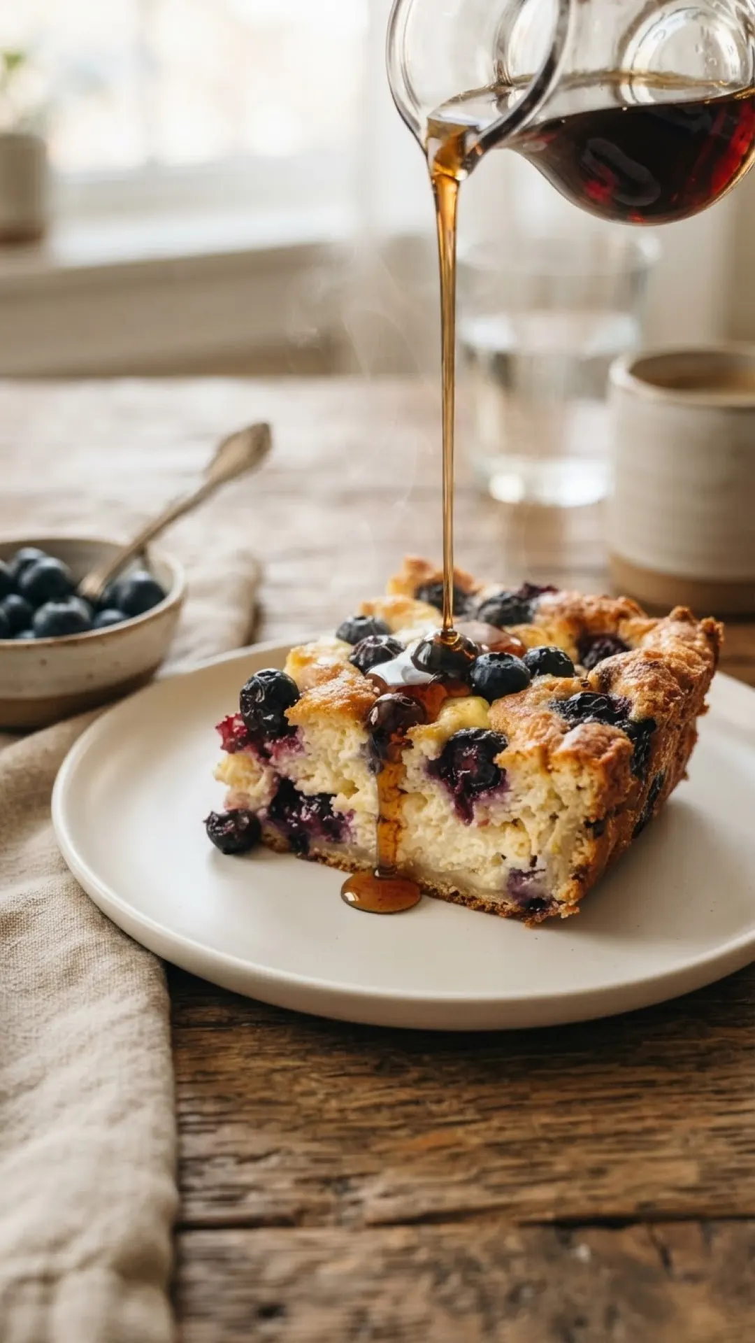 Blueberry Cottage Cheese Breakfast Bake Preparation