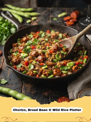 A Spanish-Inspired Feast: Hearty Chorizo, Broad Bean & Wild Rice Platter