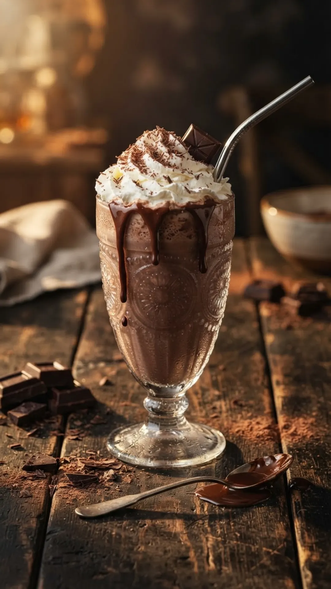 Classic Homemade Chocolate Milkshake Preparation
