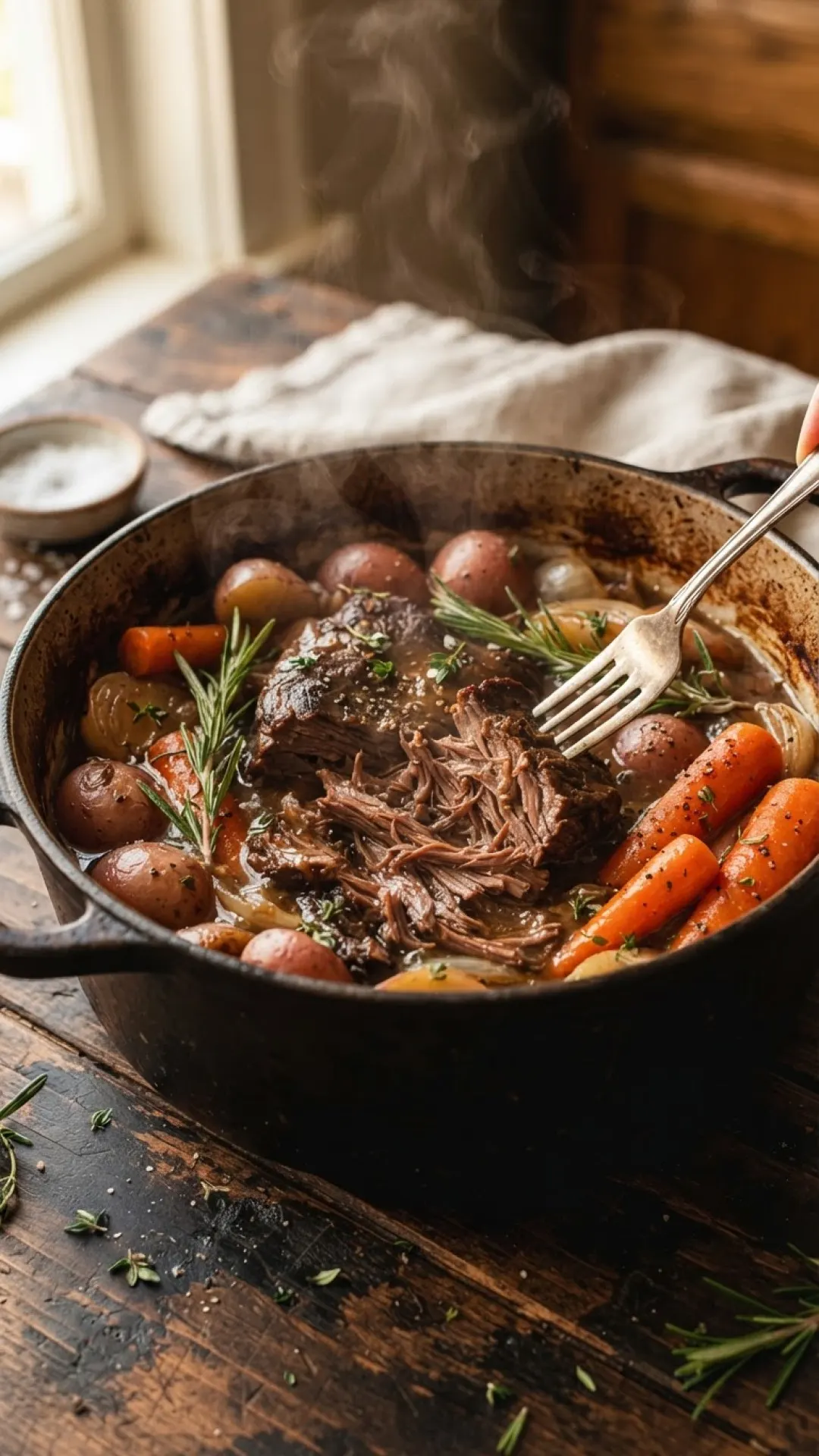 Classic Slow Cooker Pot Roast Preparation
