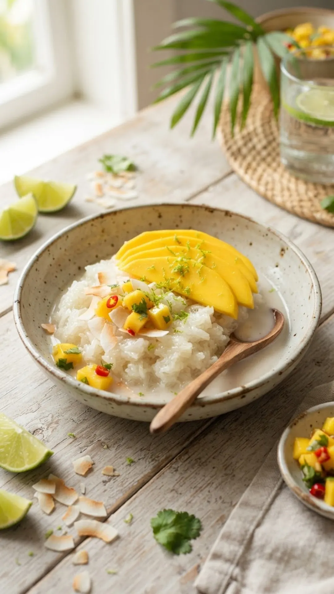 Coconut & Lime Sticky Rice with Fruit Salsa Preparation