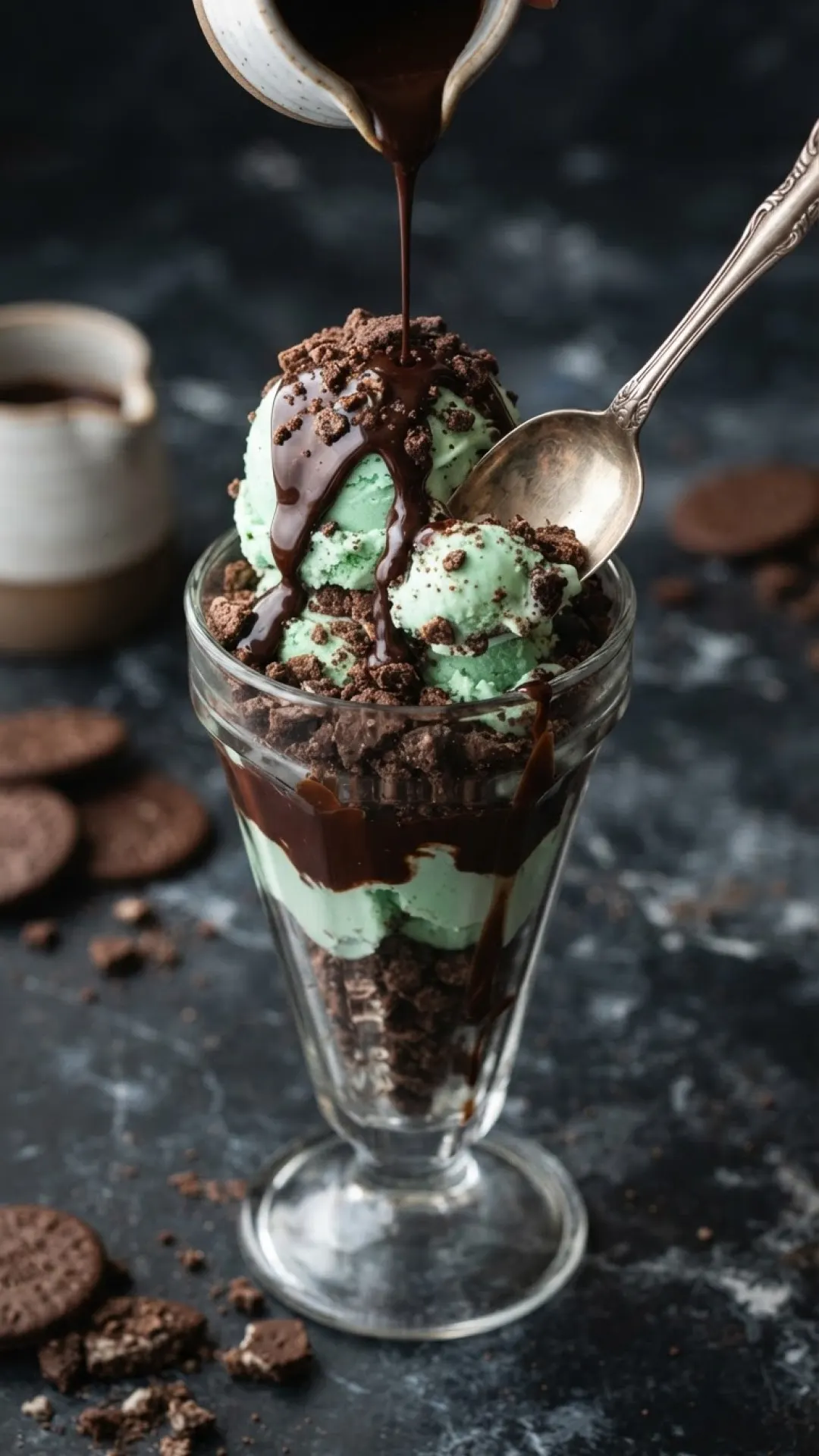 Copycat Costco Cookie Crunch Sundae Preparation