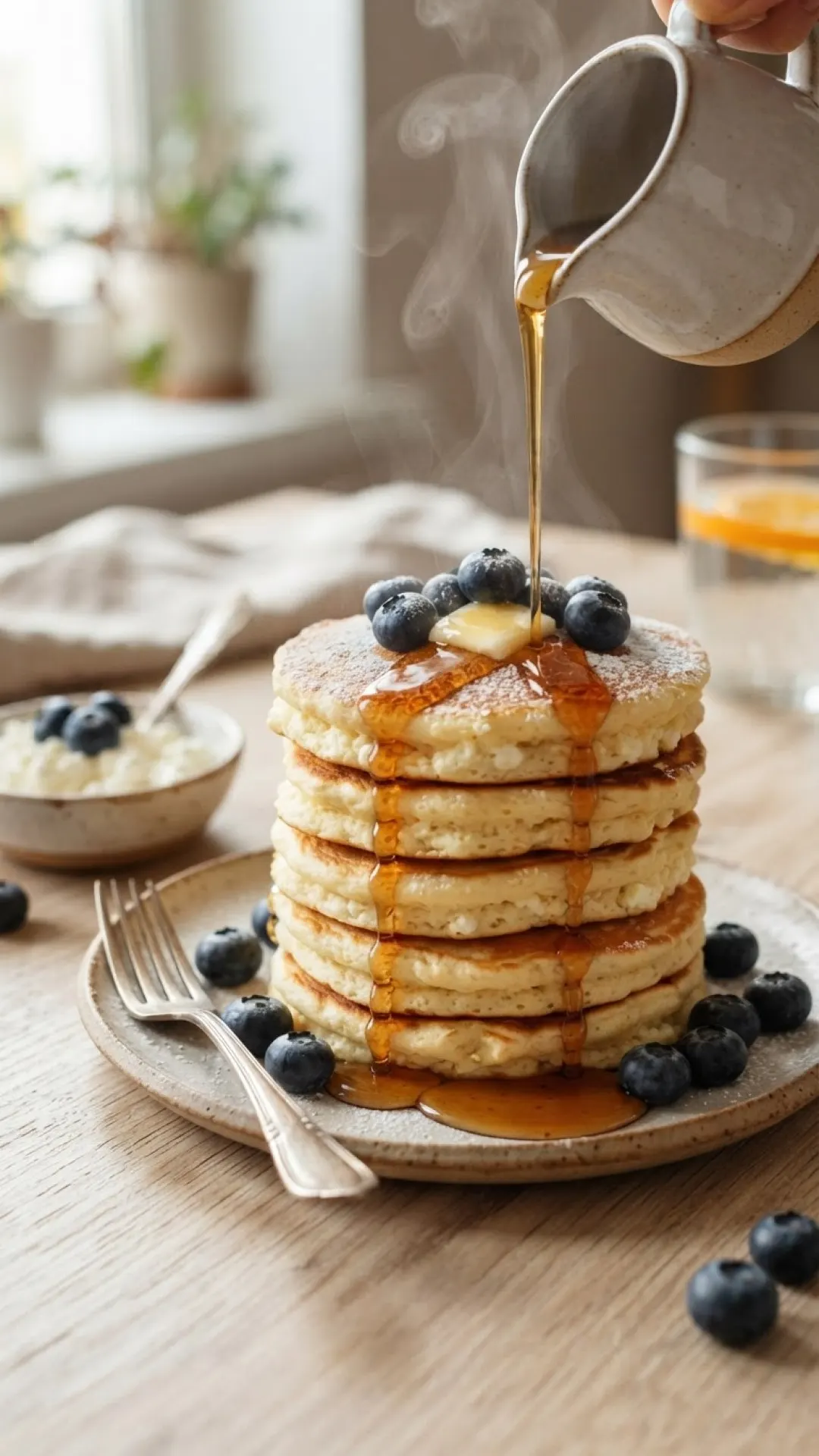 Cottage Cheese Fluffy Protein Pancakes Preparation