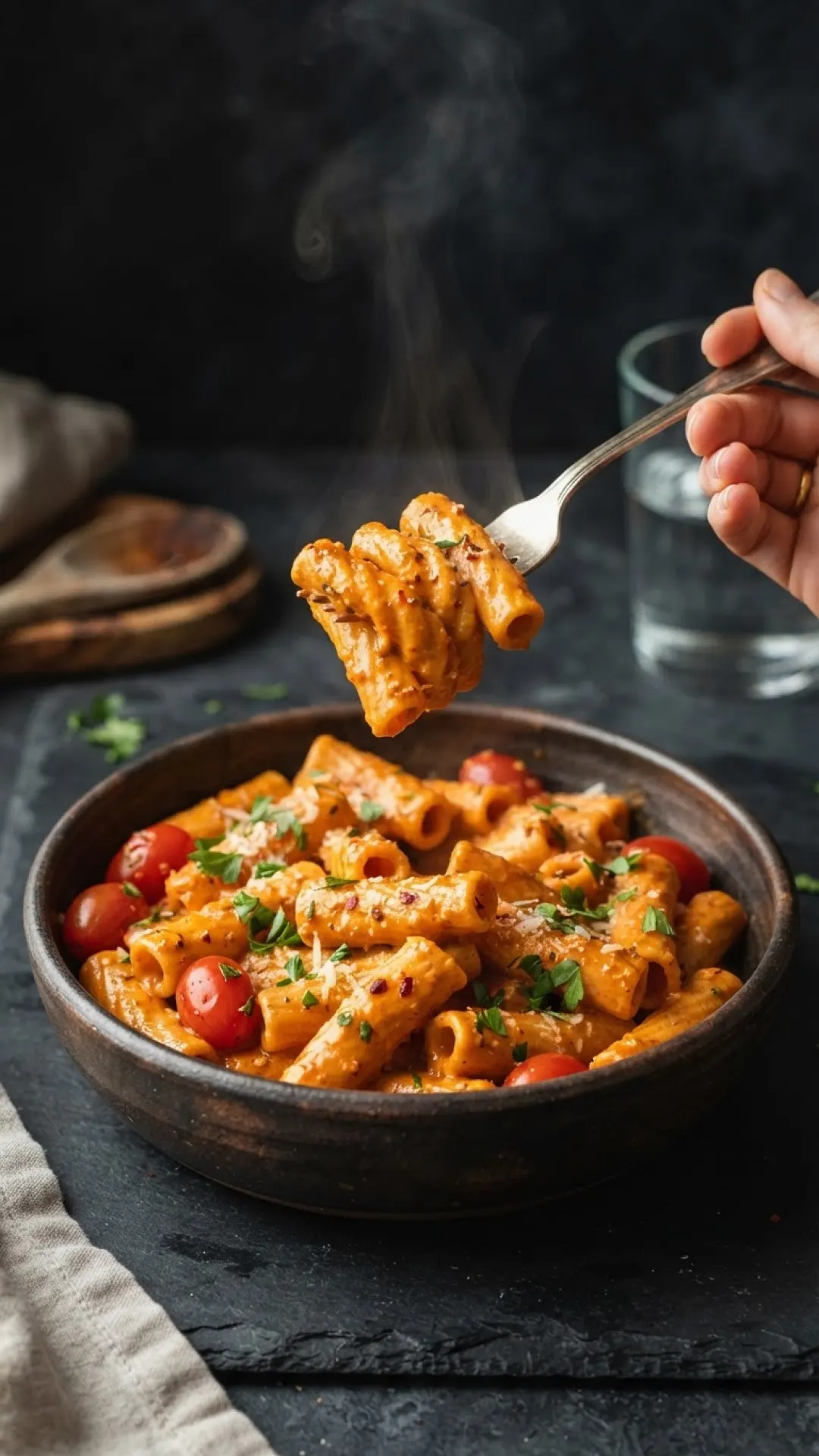 Creamy Gochujang Tomato Pasta Preparation