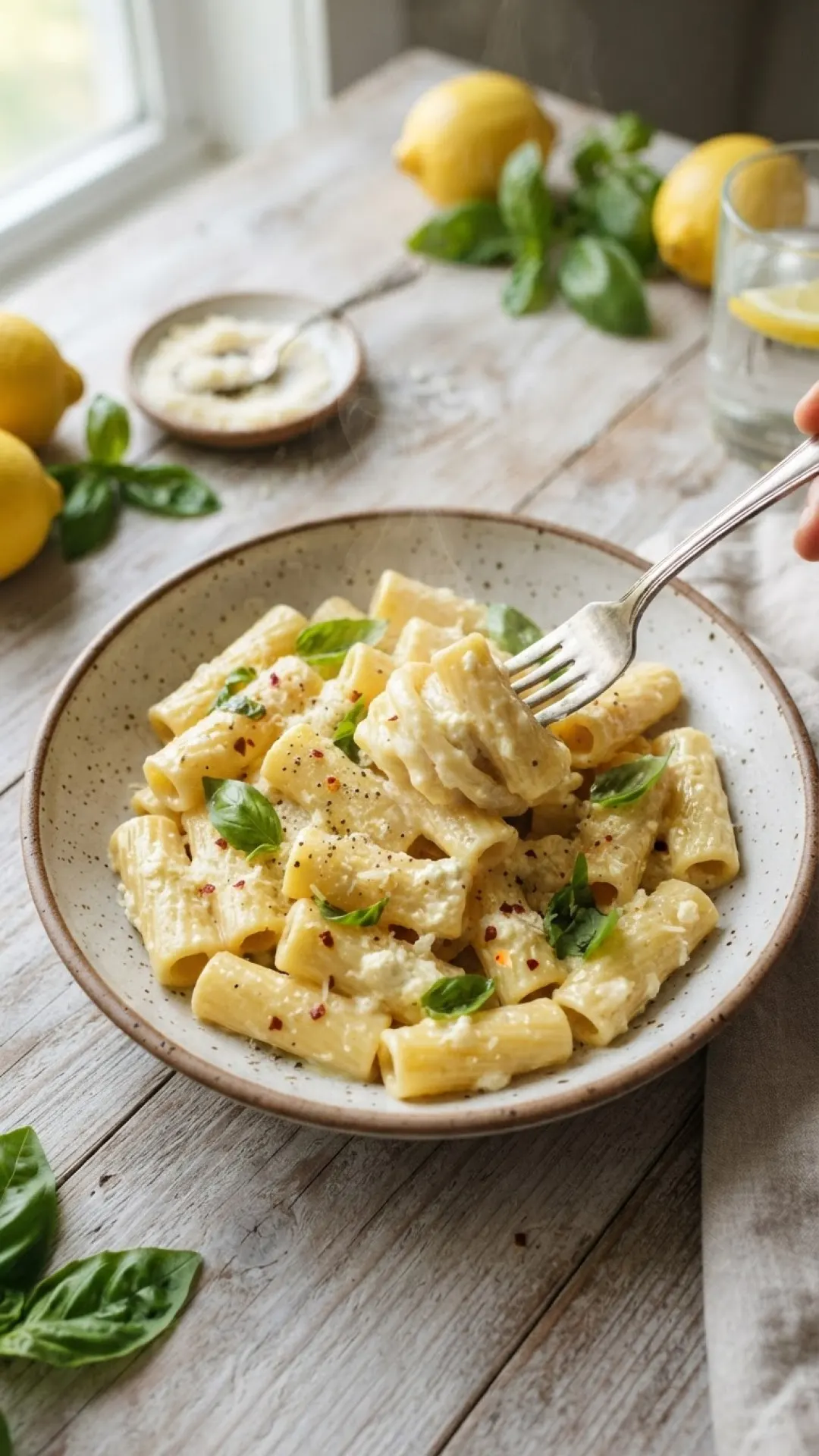 Creamy Lemon Ricotta Pasta Preparation