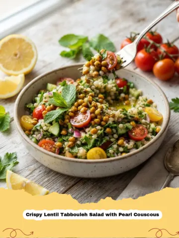 The Ultimate Refreshment: Crispy Lentil Tabbouleh Salad with Pearl Couscous
