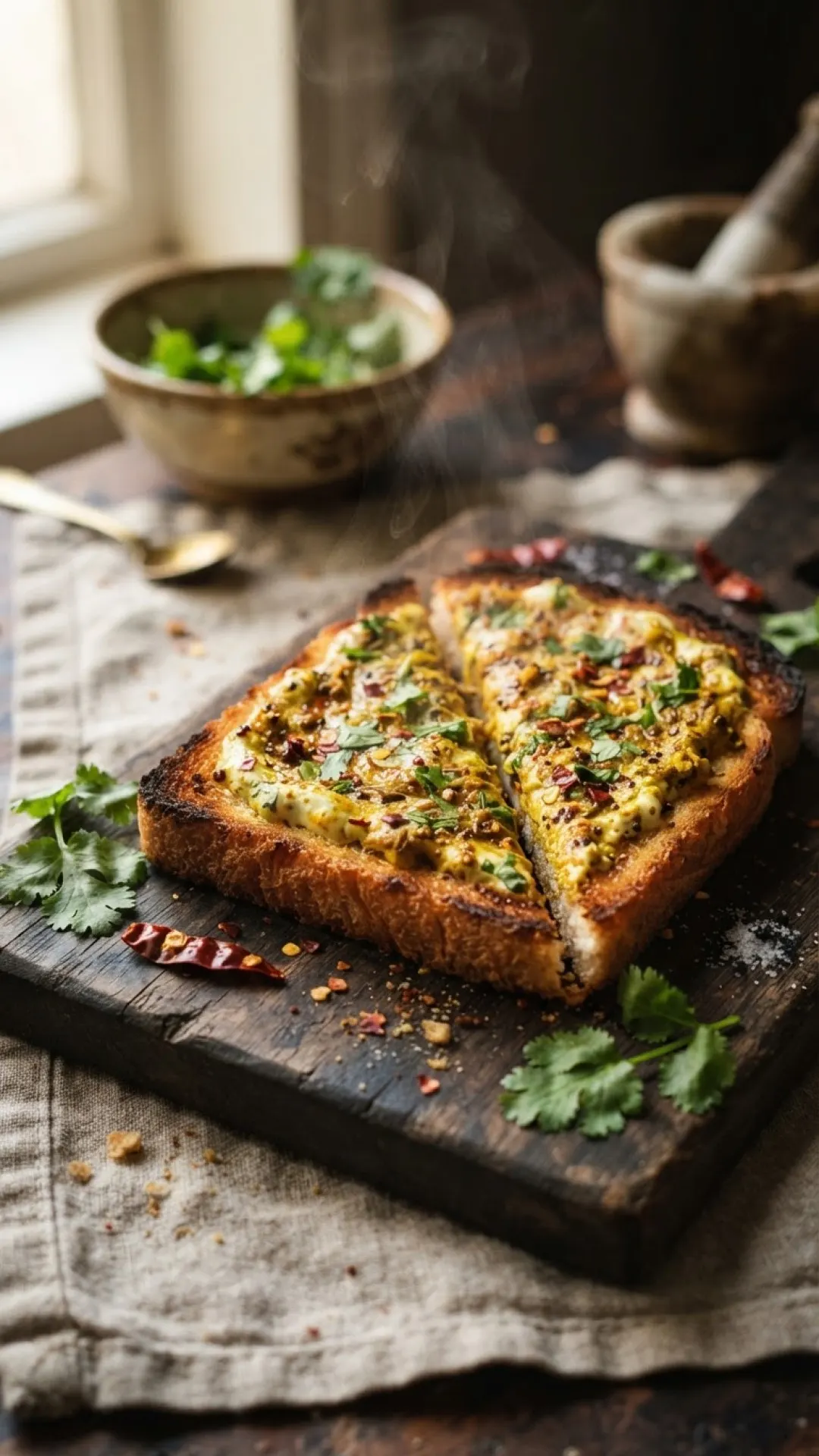 Dahi Toast (Baked Spiced Yogurt Bread) Preparation