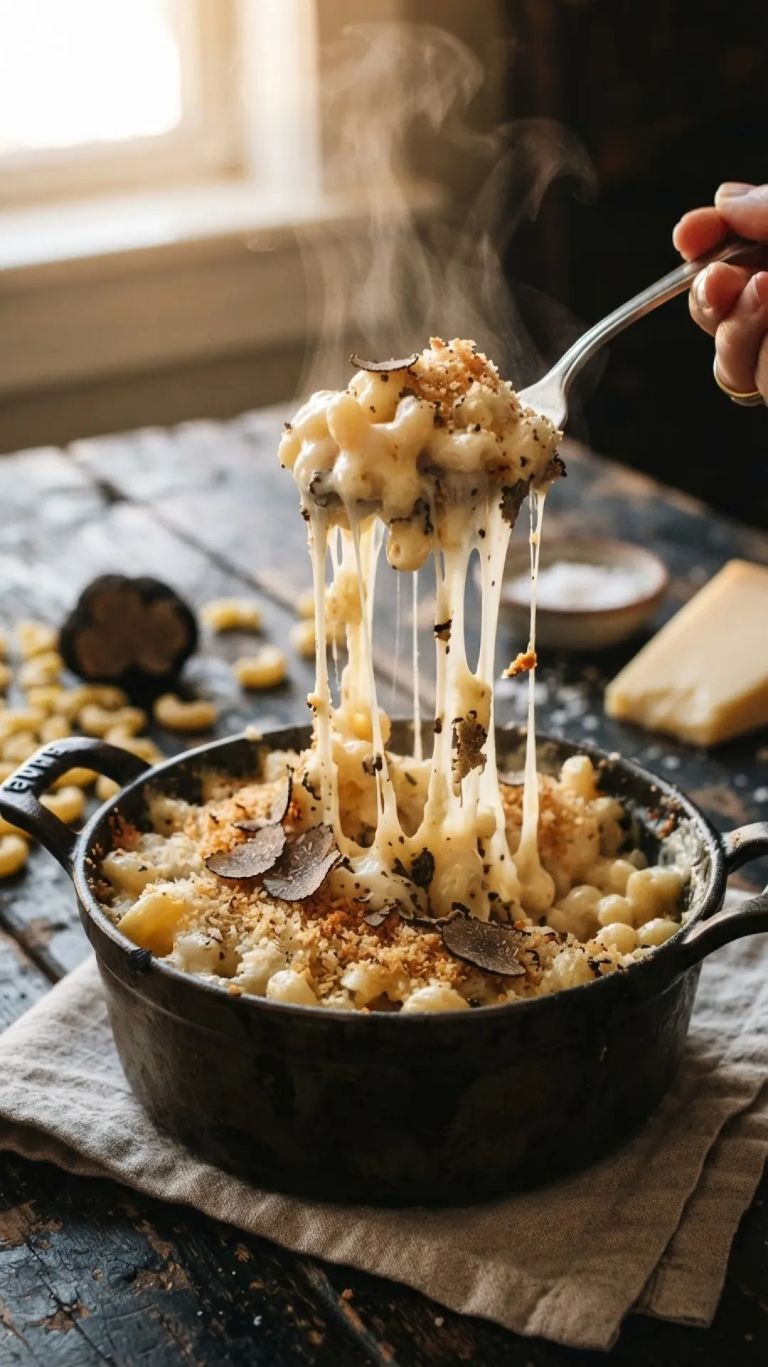 Decadent Truffle Mac and Cheese Preparation