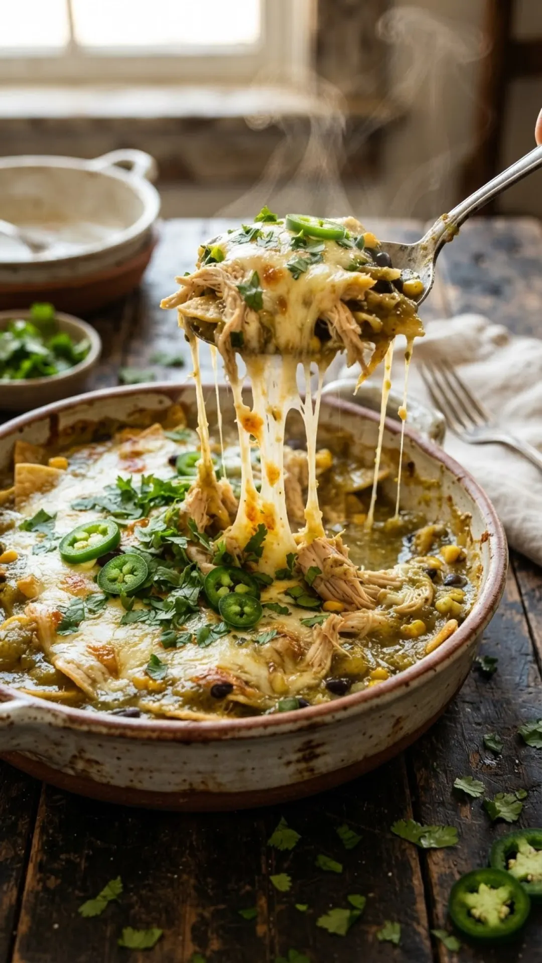 Deconstructed Rotisserie Chicken Enchilada Bake Preparation