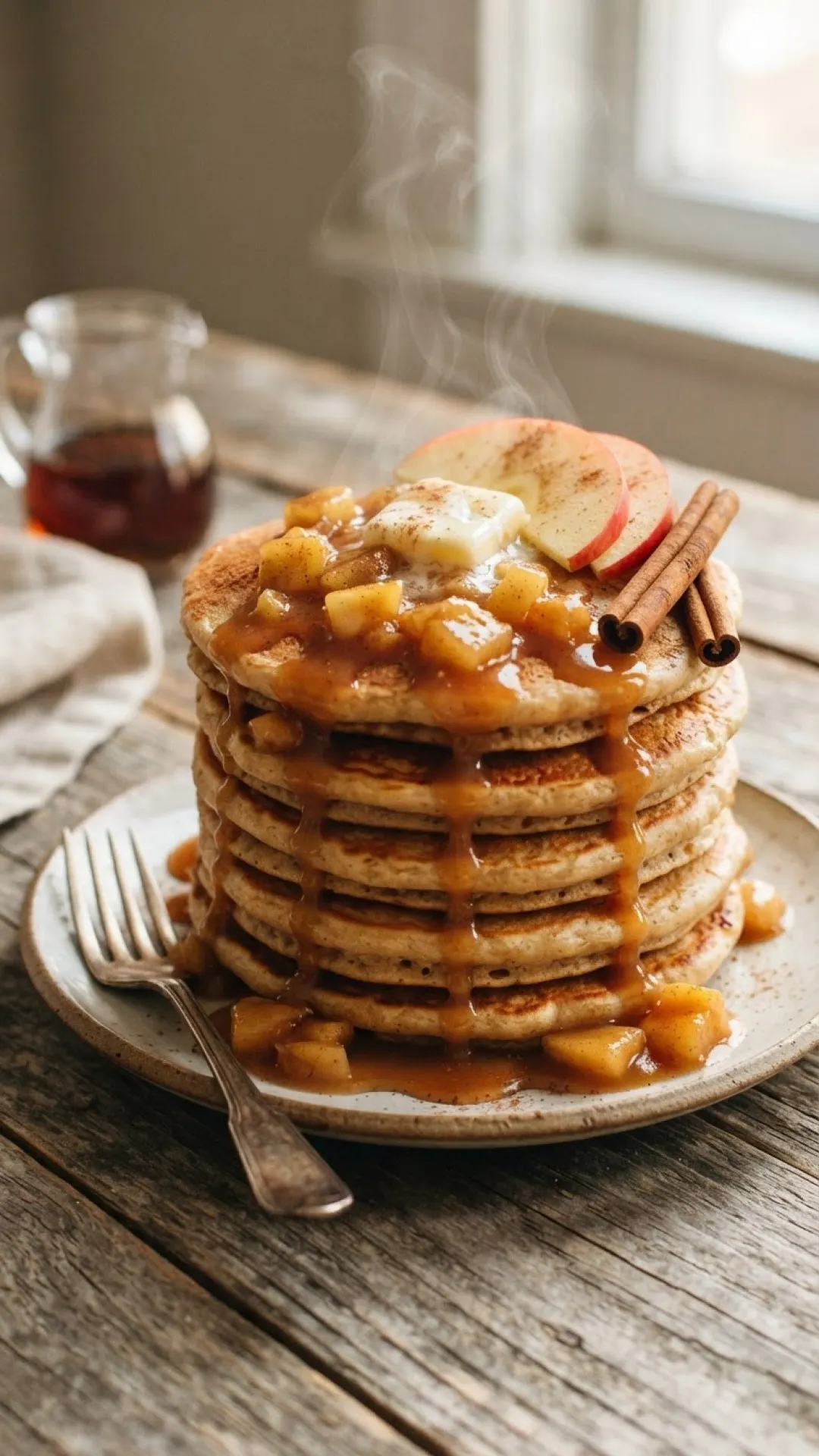 Fluffy Buttermilk Apple Cider Pancakes Preparation