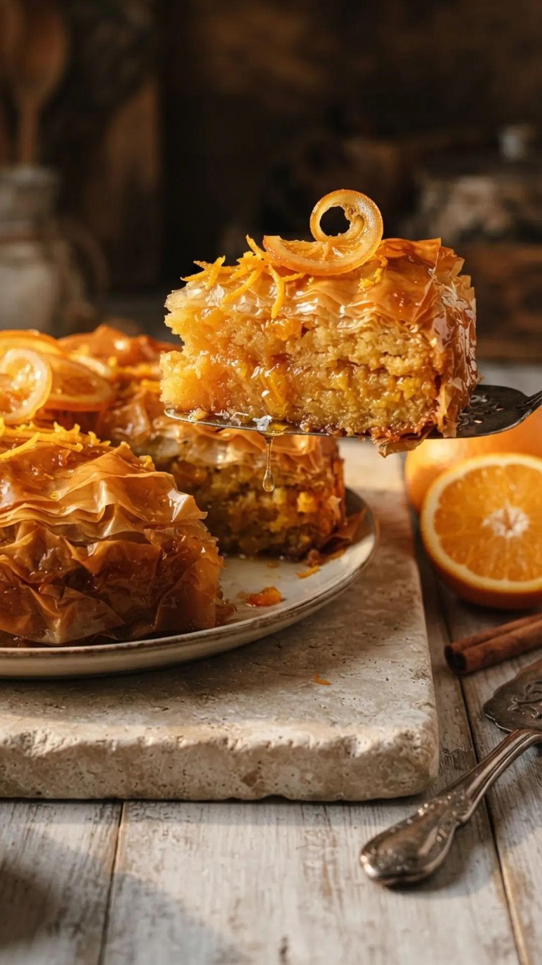 Greek Portokalopita (Orange Phyllo Cake) Preparation