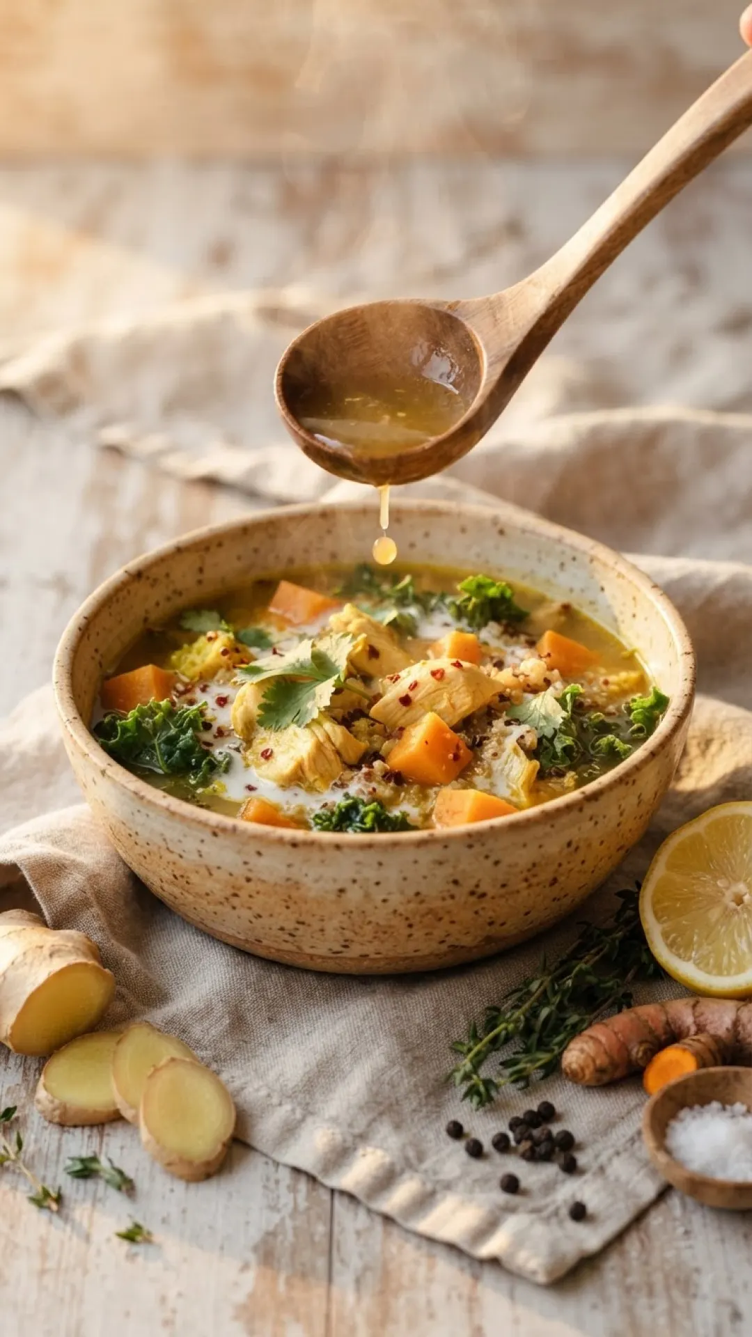Healing Ginger Turmeric Chicken Soup Preparation