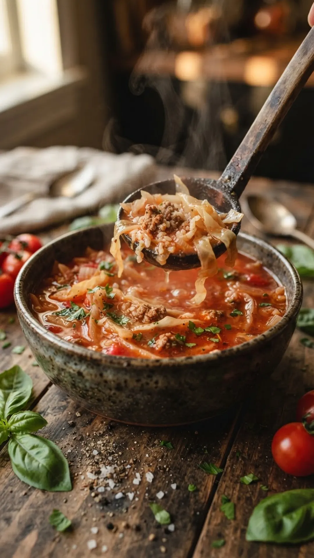 Hearty Polish Golombki Cabbage Roll Soup Preparation