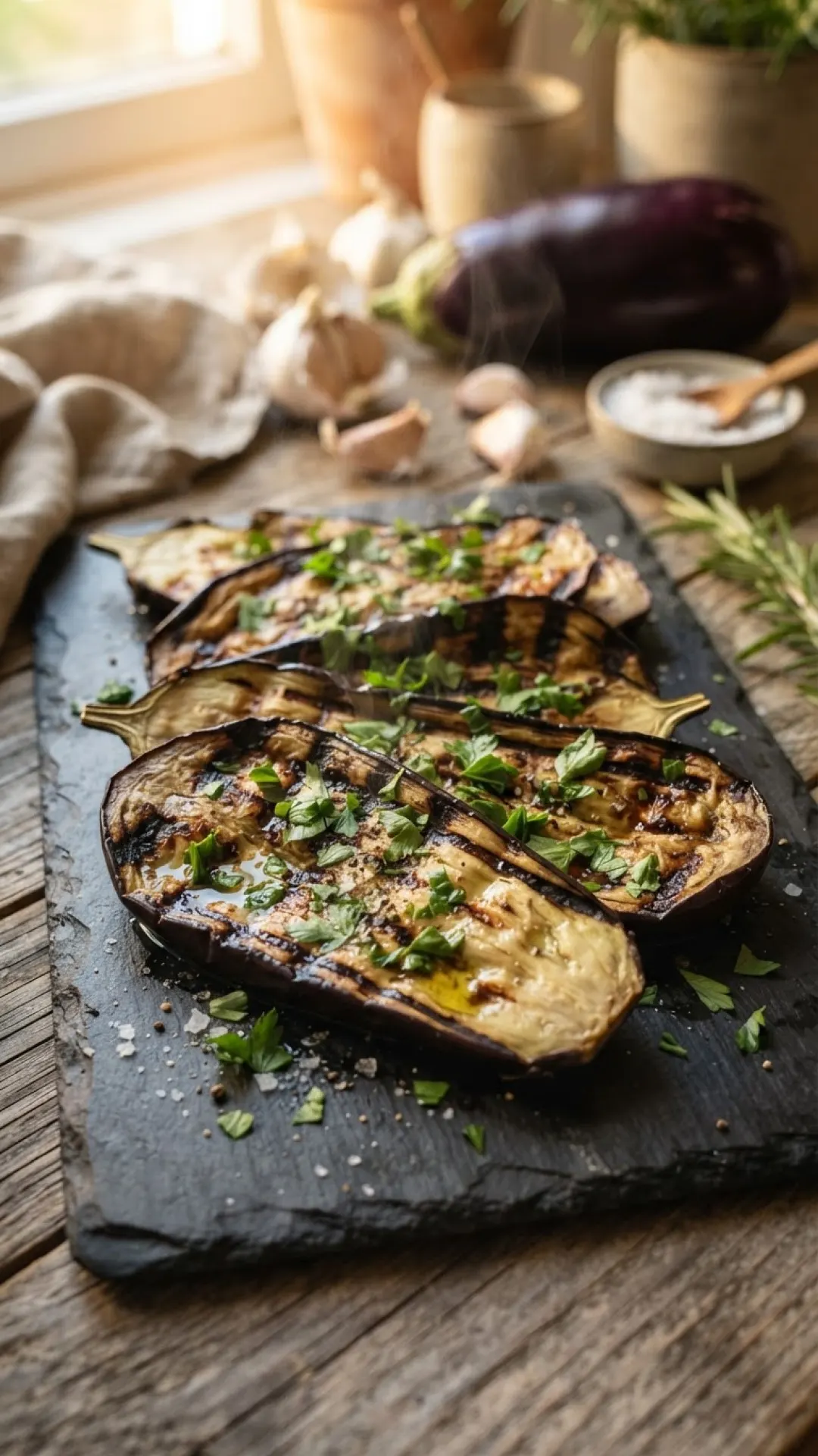 Herbed Ricotta & Marinara Stuffed Eggplant Preparation