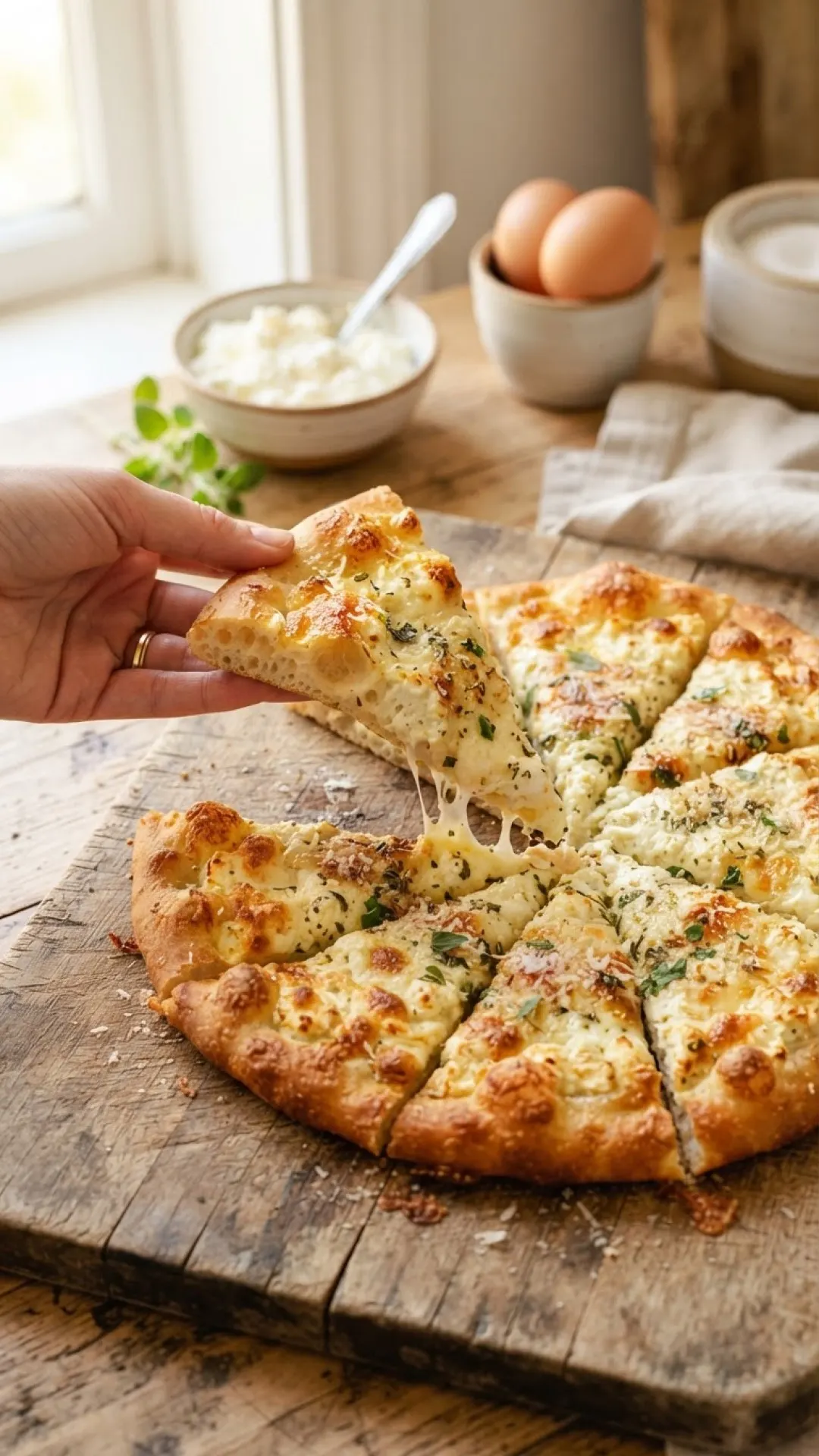 High-Protein Cottage Cheese Flatbread Preparation