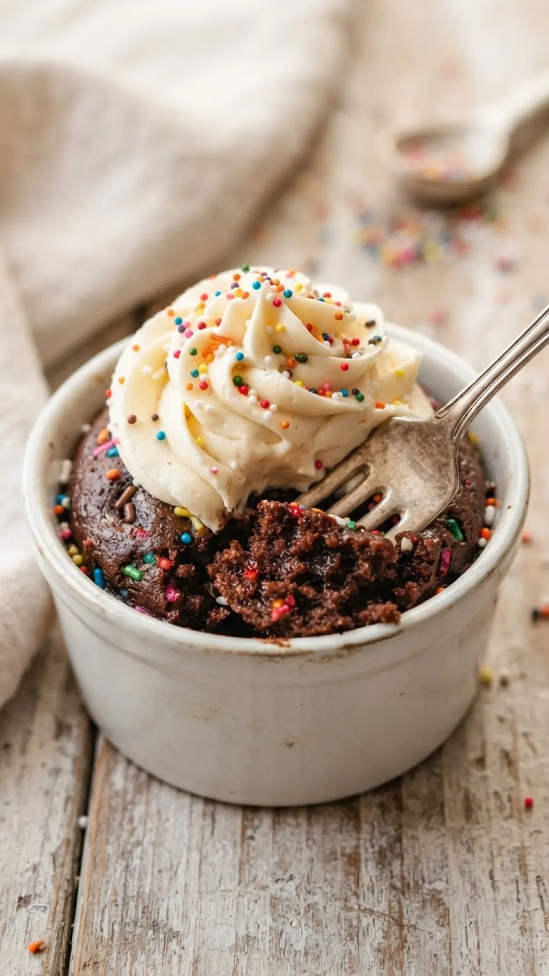 Homemade Single-Serve Chocolate Dot Cake Preparation