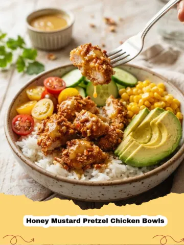 Crunchy & Craveable: My Go-To Honey Mustard Pretzel Chicken Bowls