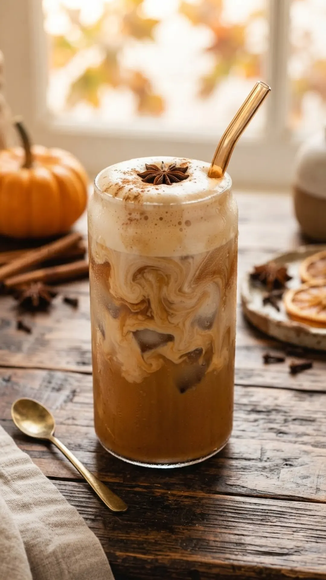 Iced Spiced Pumpkin Chai Tea Latte Preparation