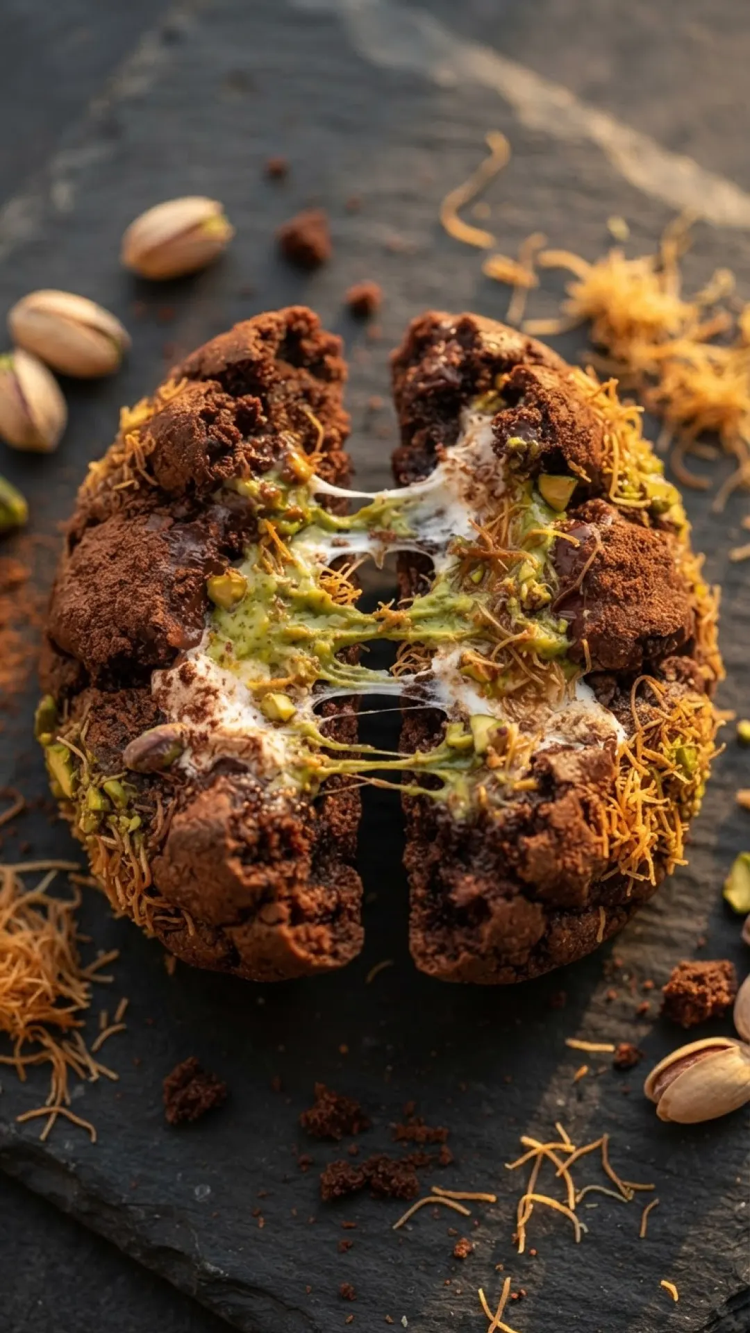 Korean Dubai Chocolate Chewy Cookie Preparation