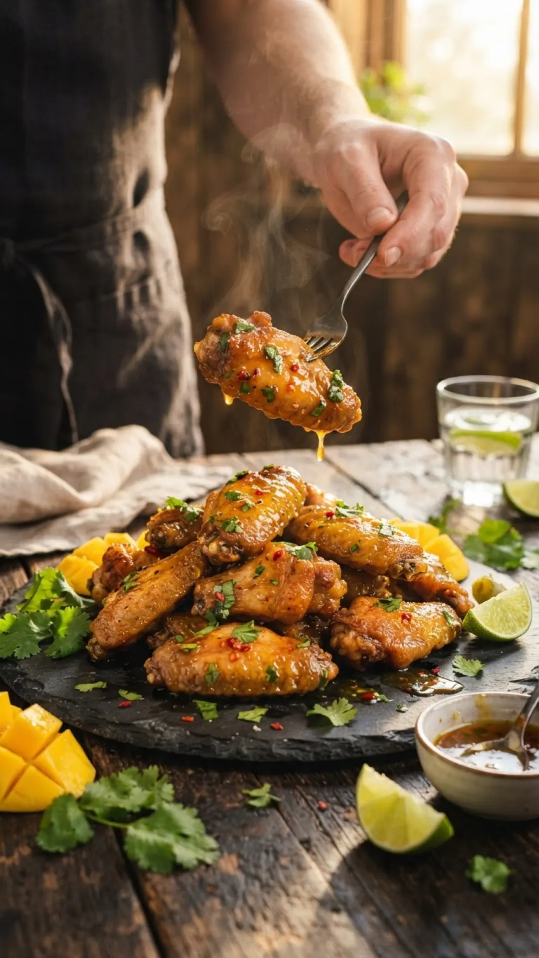 Mango & Lime Air Fryer Chicken Wings Preparation