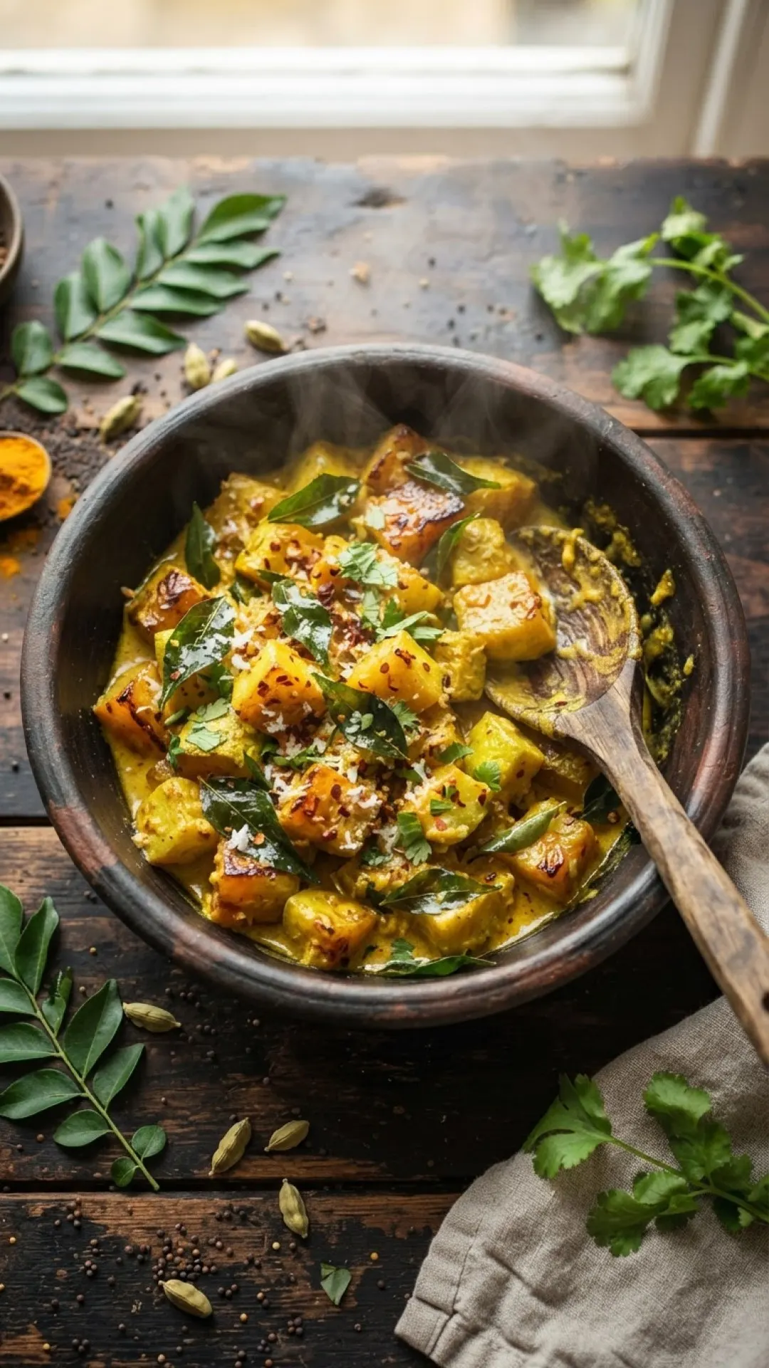 Marrow & Coconut Stir-Fry with Curry Leaves Preparation