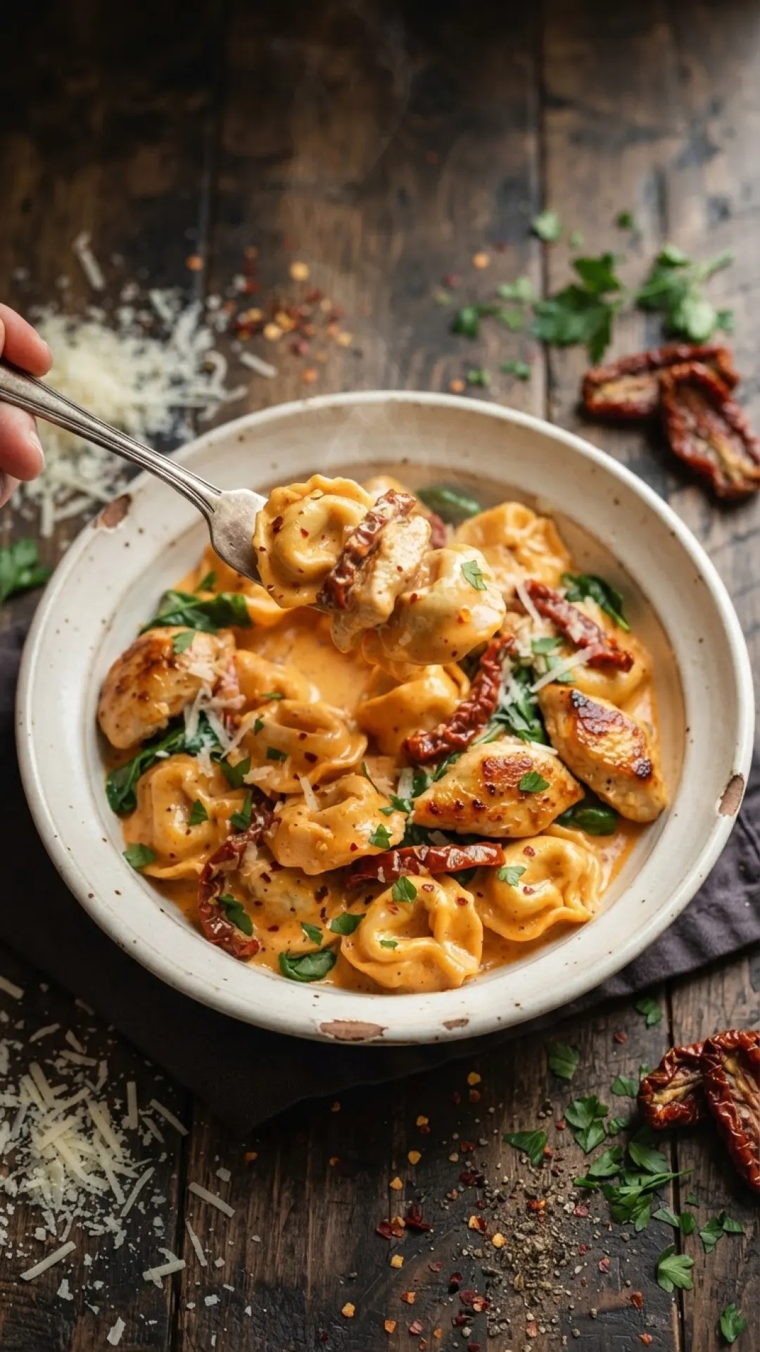 Marry Me Chicken Tortellini Preparation