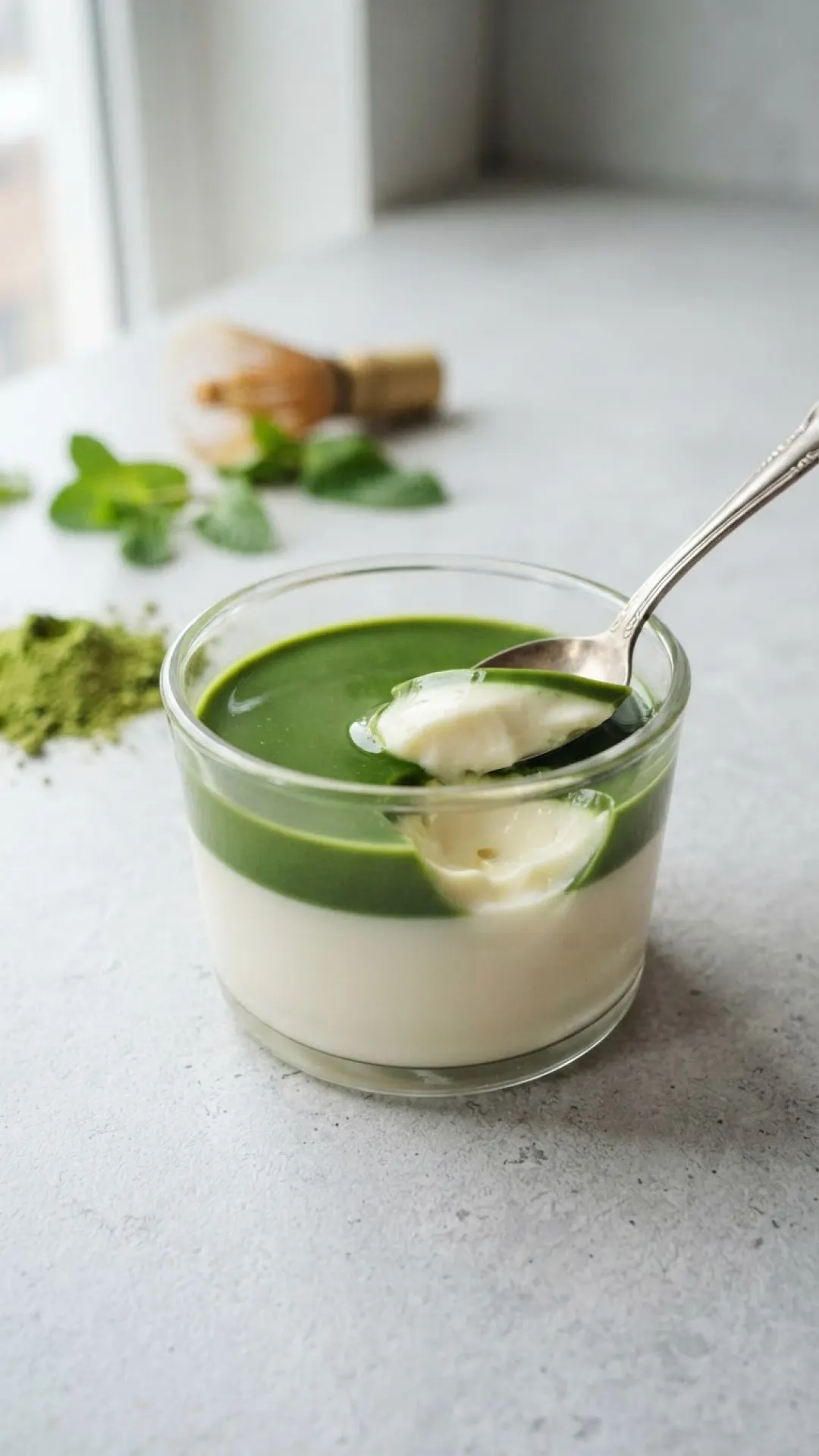 Matcha Latte Panna Cotta Preparation