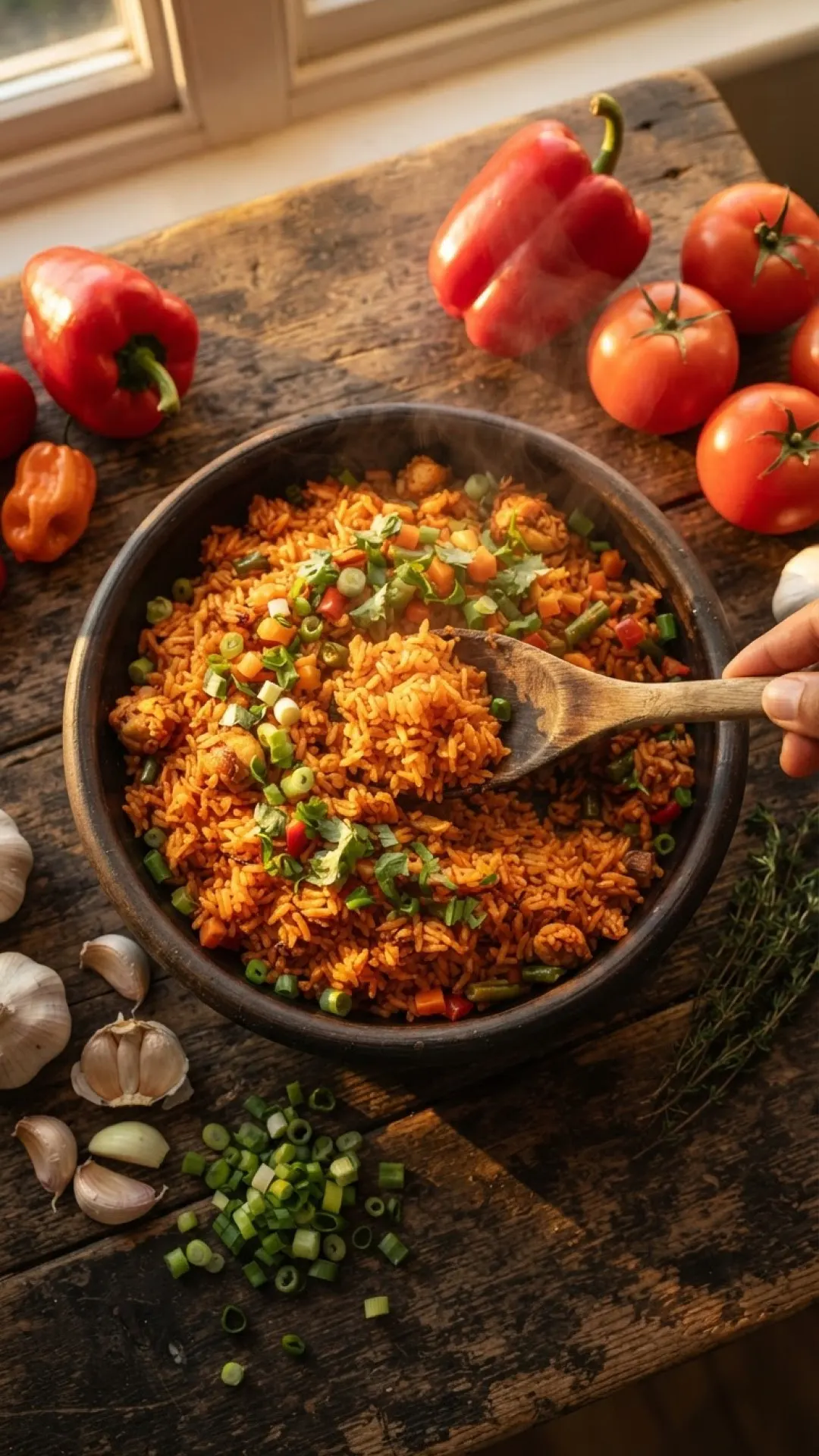 Nigerian Oven-Baked Jollof Rice Preparation