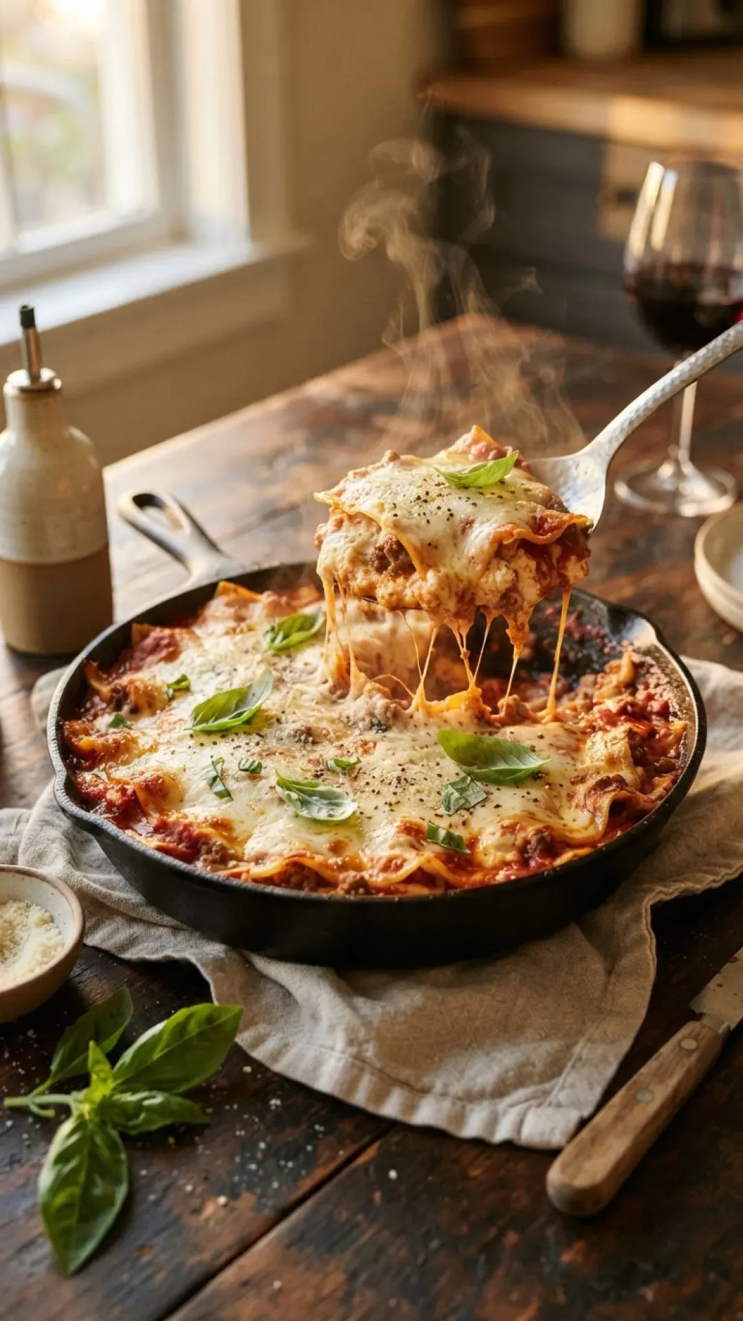 One-Pan Stovetop Lazy Lasagna Preparation