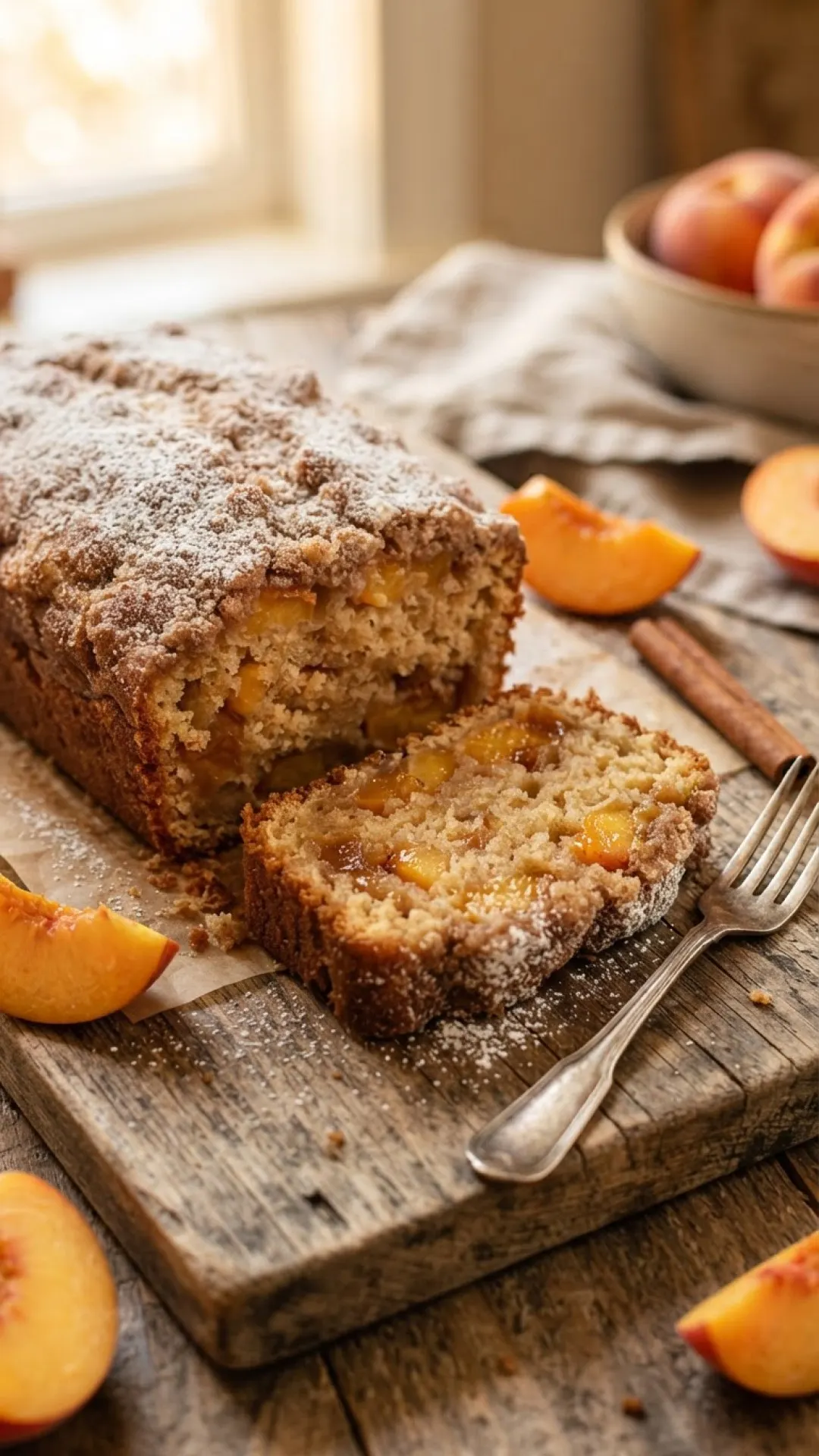 Peach Cobbler Loaf Cake Preparation