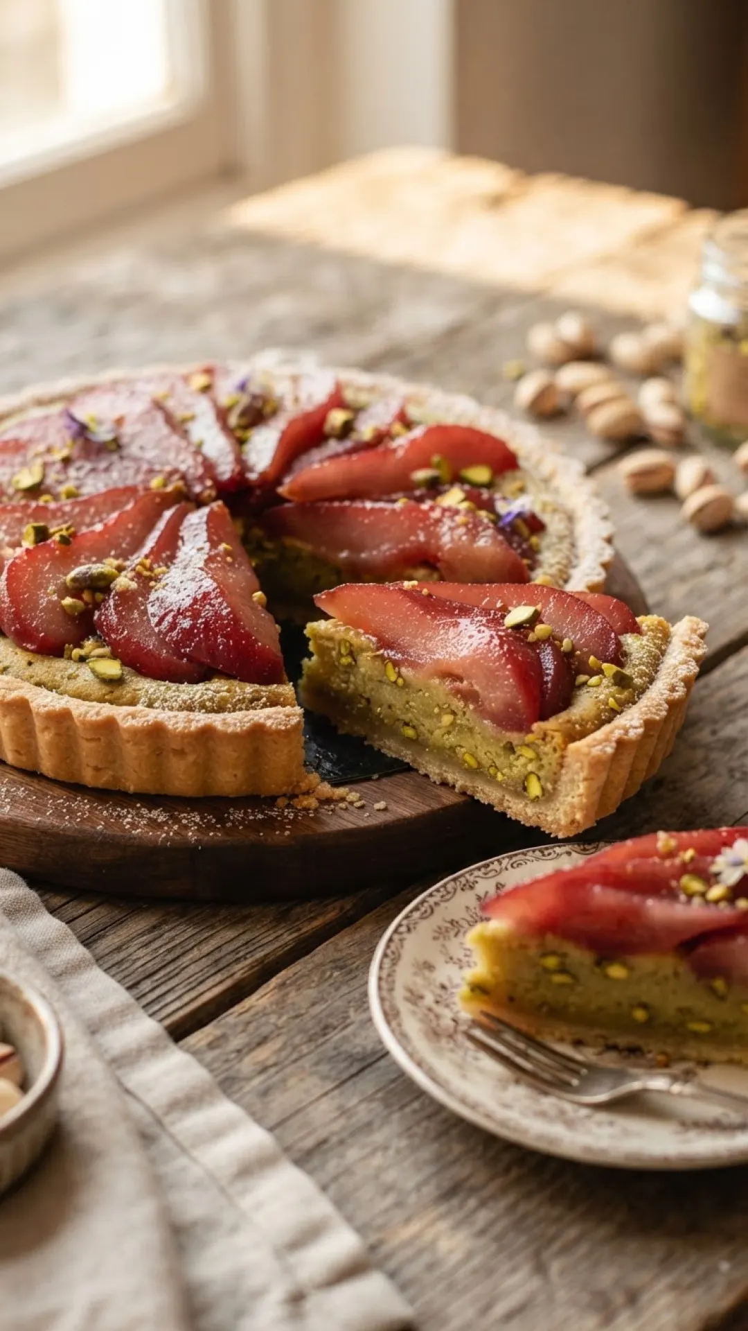 Pear and Pistachio Cream Tart with Linzer Pastry Crust Preparation