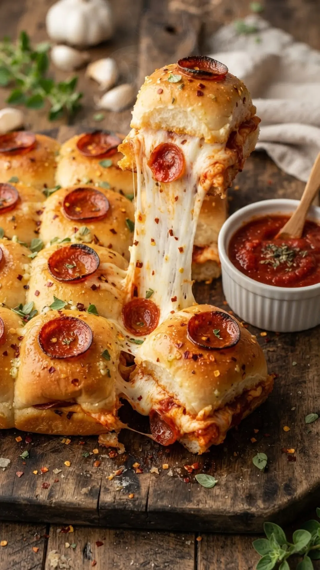Pepperoni Pizza Hawaiian Roll Sliders Preparation