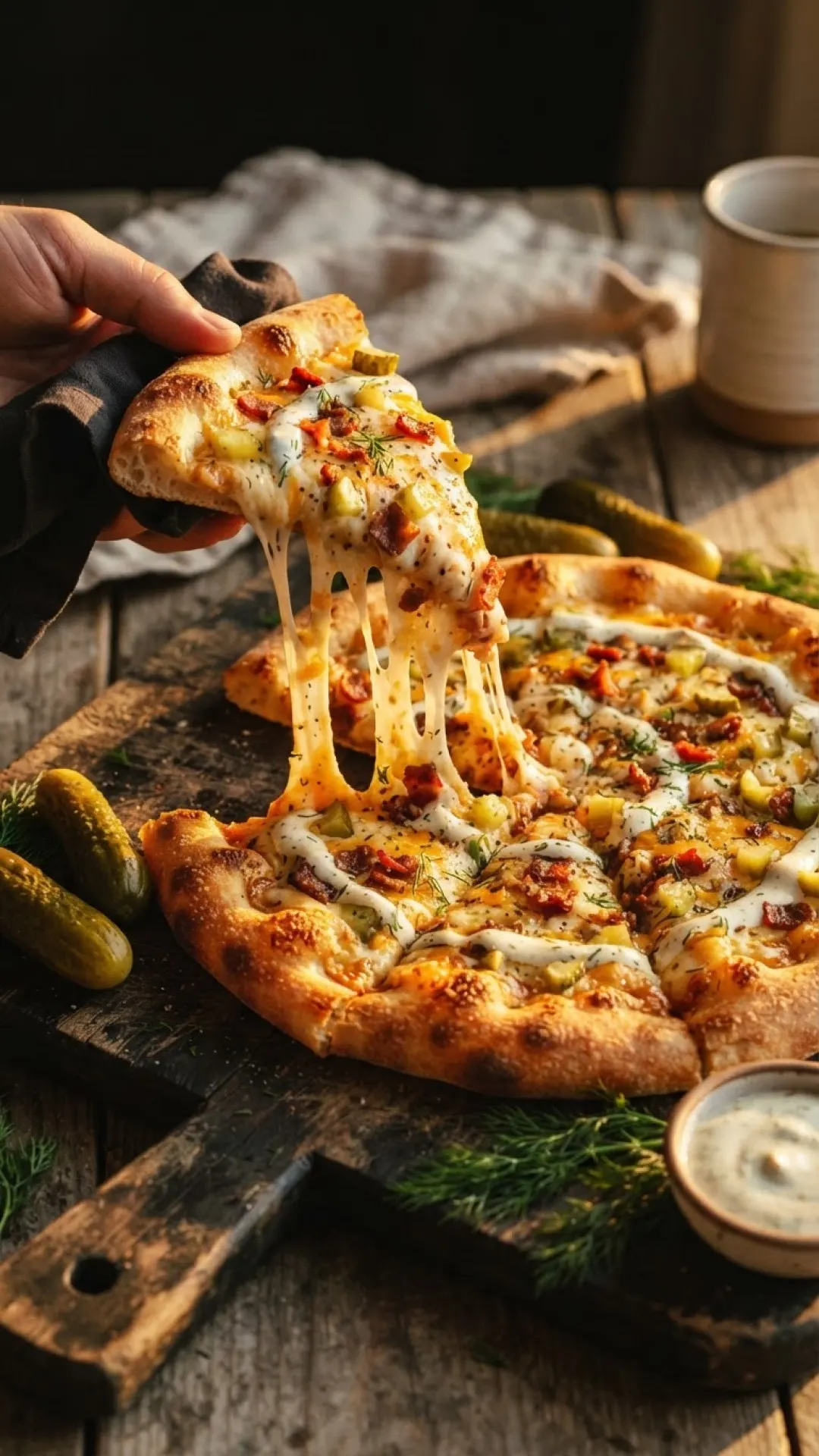 Pickle Juice Marinated Pizza Preparation