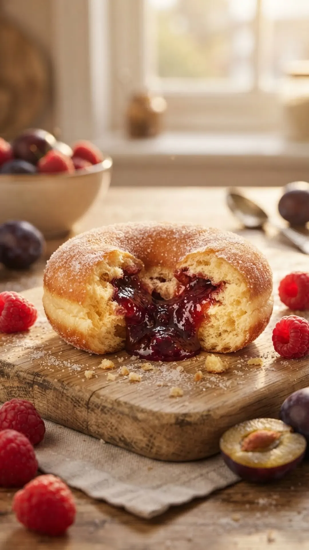 Plum Jam Stuffed Brioche Doughnuts Preparation