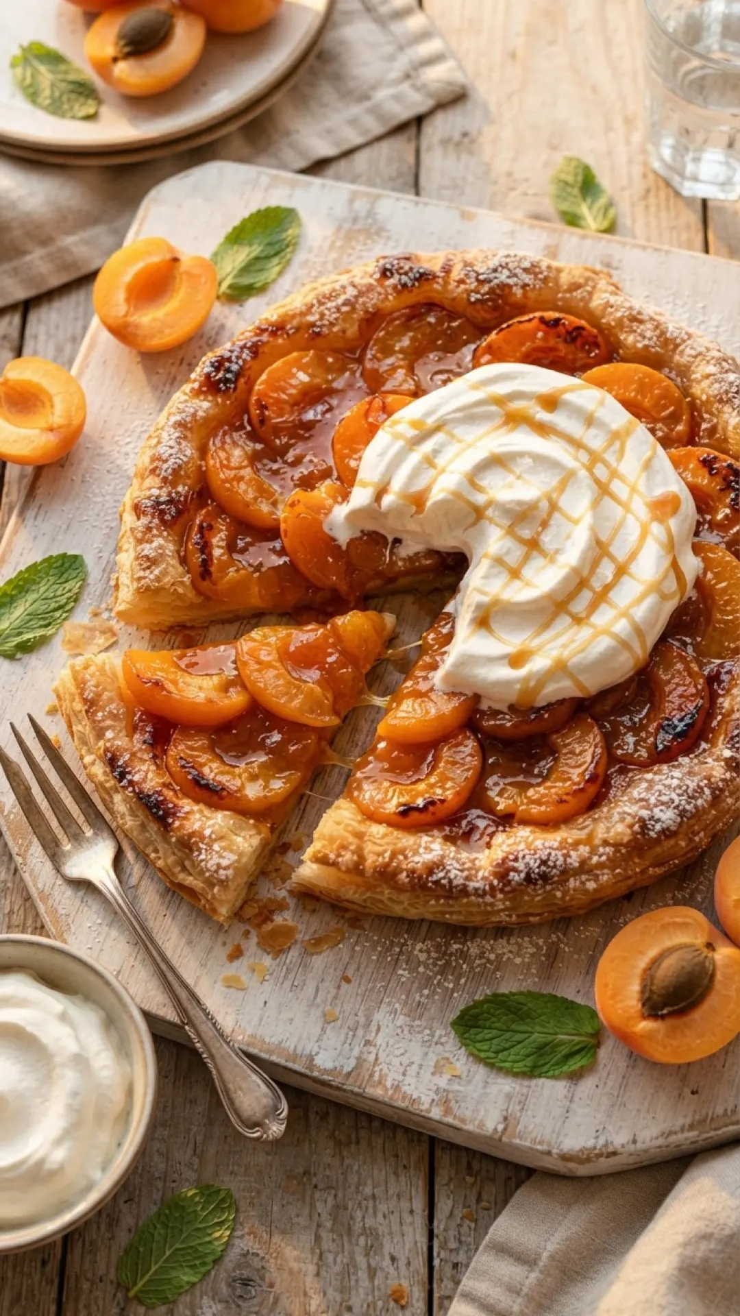 Puff Pastry Apricot Glazed Tart Preparation