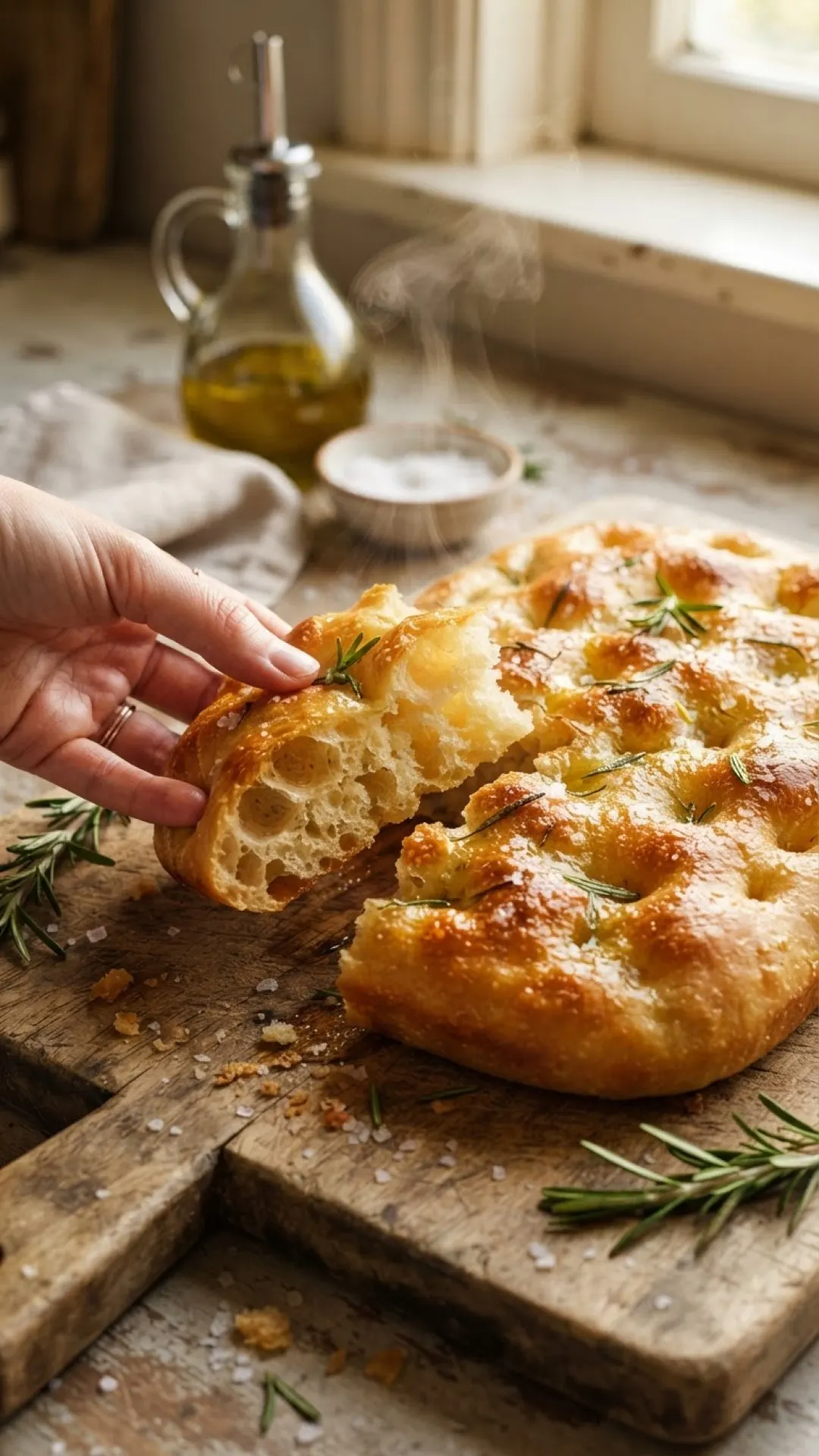 Quick Yeast-Free Sparkling Water Focaccia Preparation