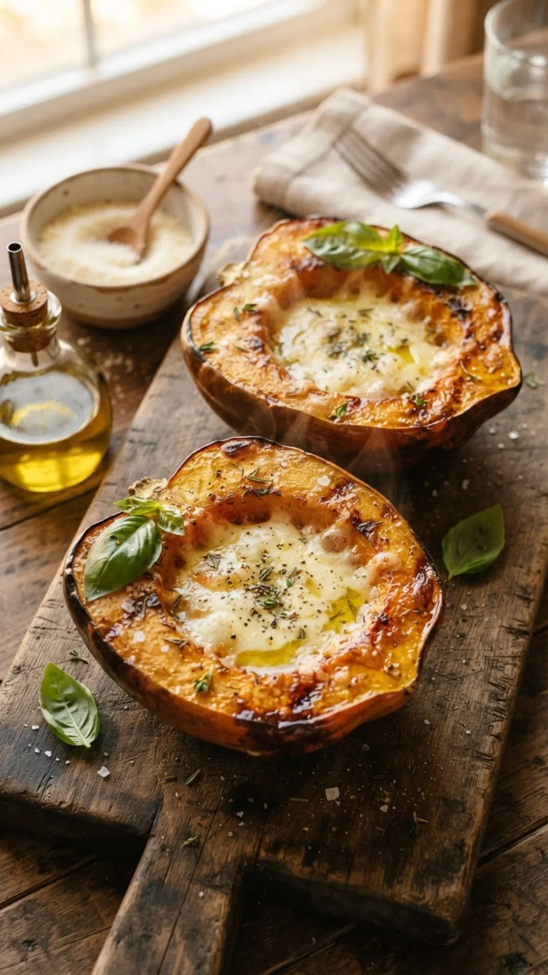 Savory & Sweet Stuffed Acorn Squash with Sausage and Apple Preparation