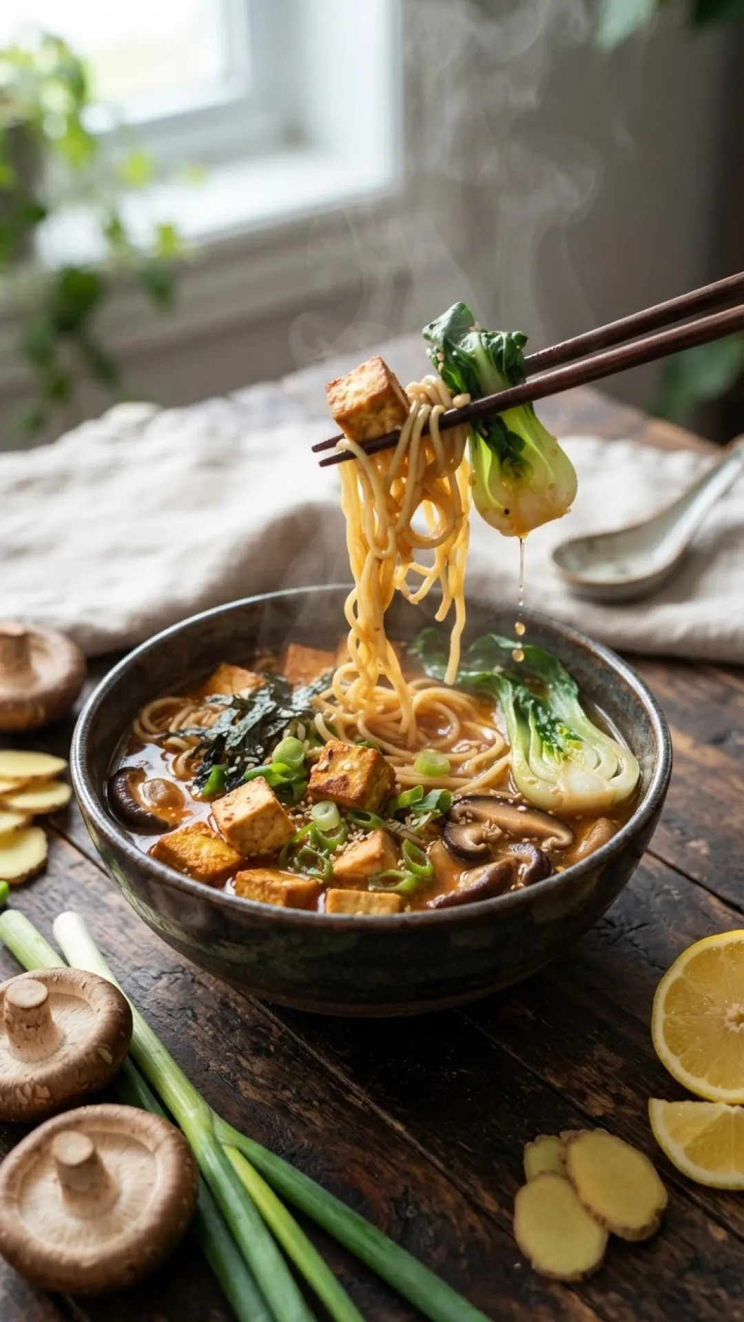 Slow Cooker Vegan Ramen Preparation