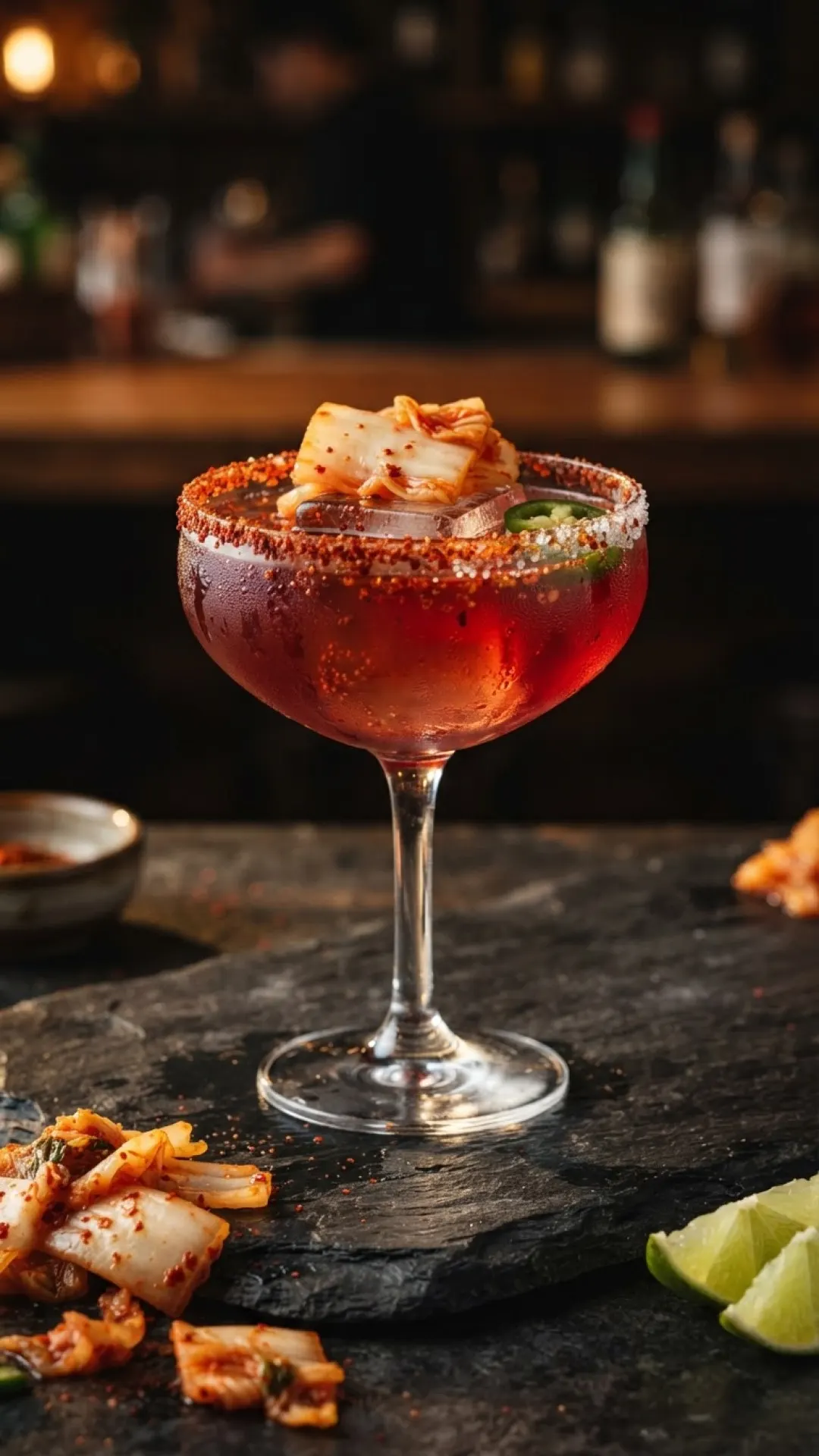Spicy Korean Kimchi Soju Cocktail Preparation