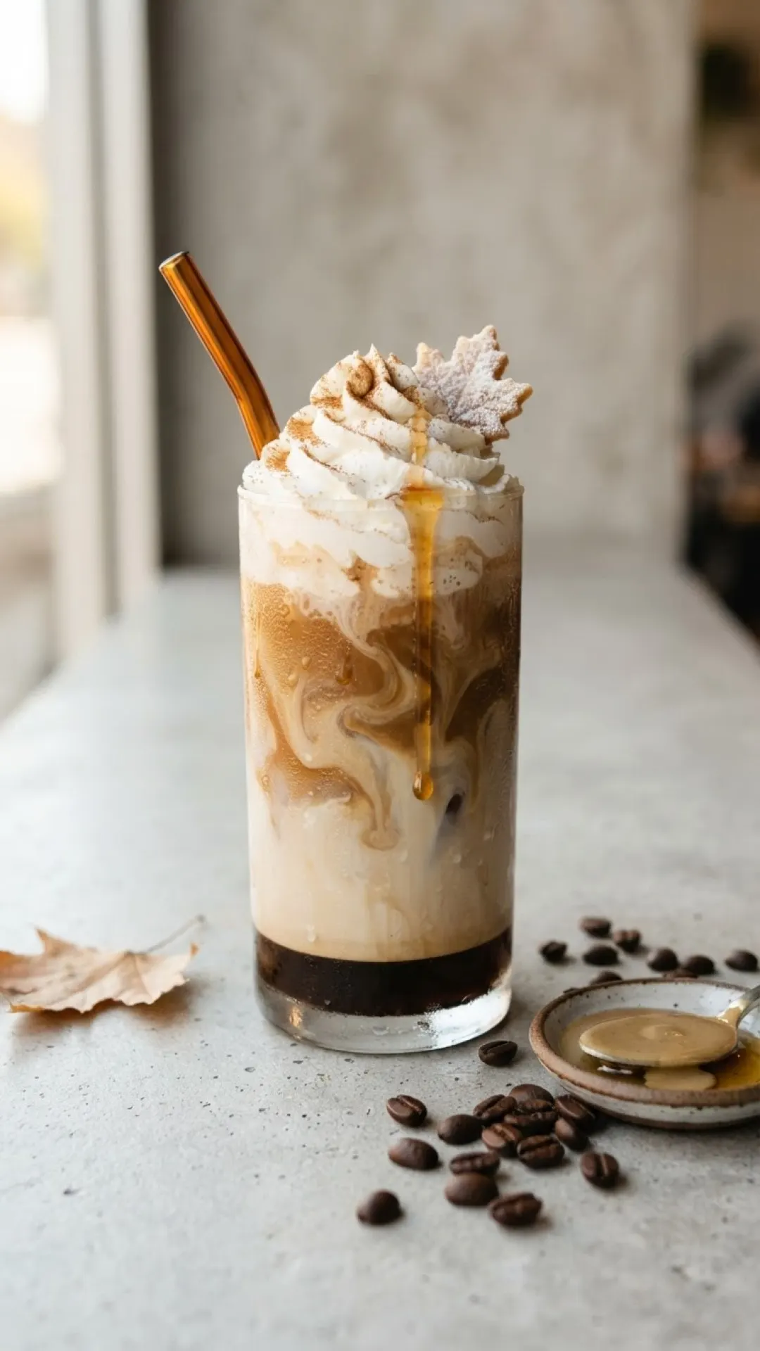 Tahini Iced Latte with Maple Preparation